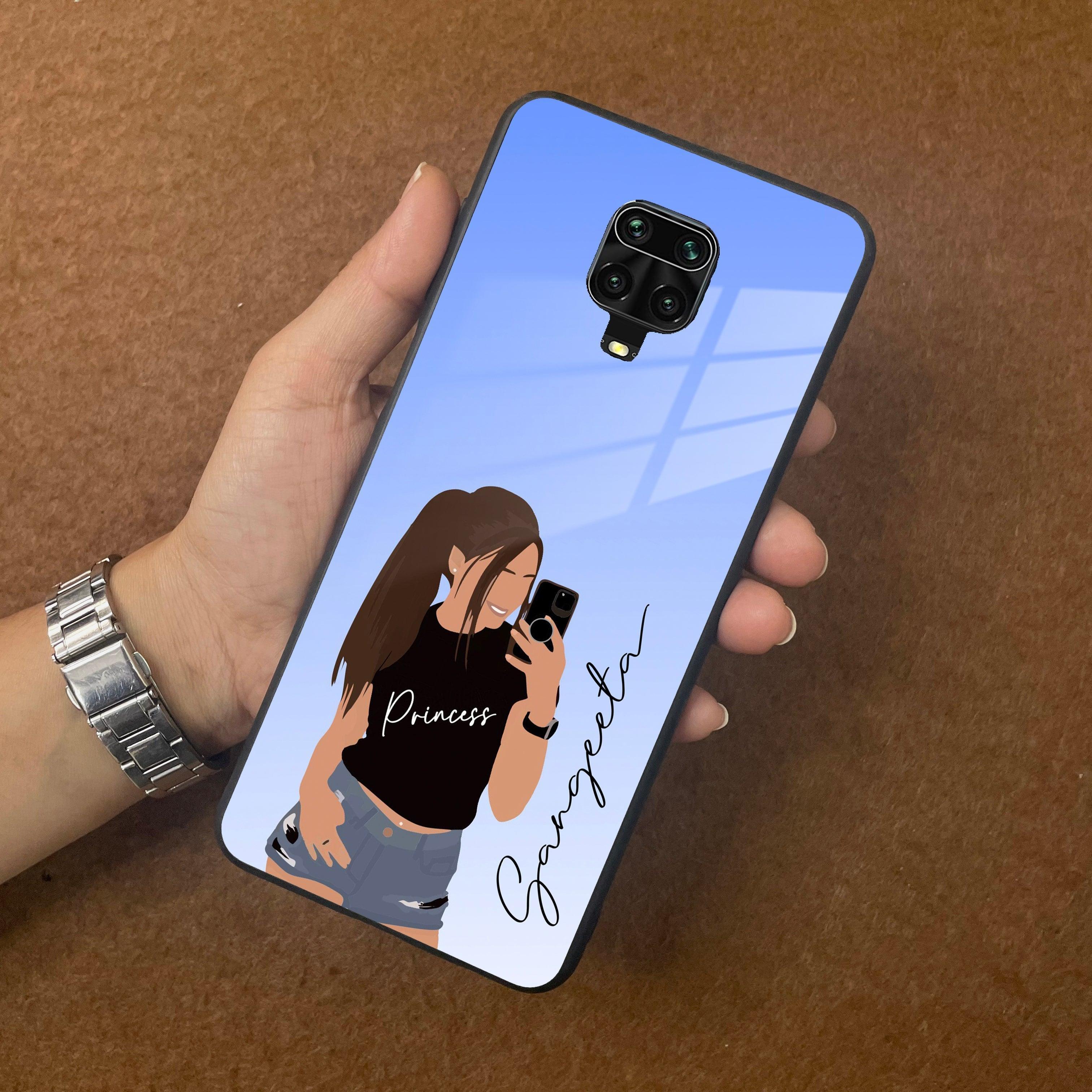 Mobile Girl Glass Case Cover For Redmi/Xiaomi - ShopOnCliQ
