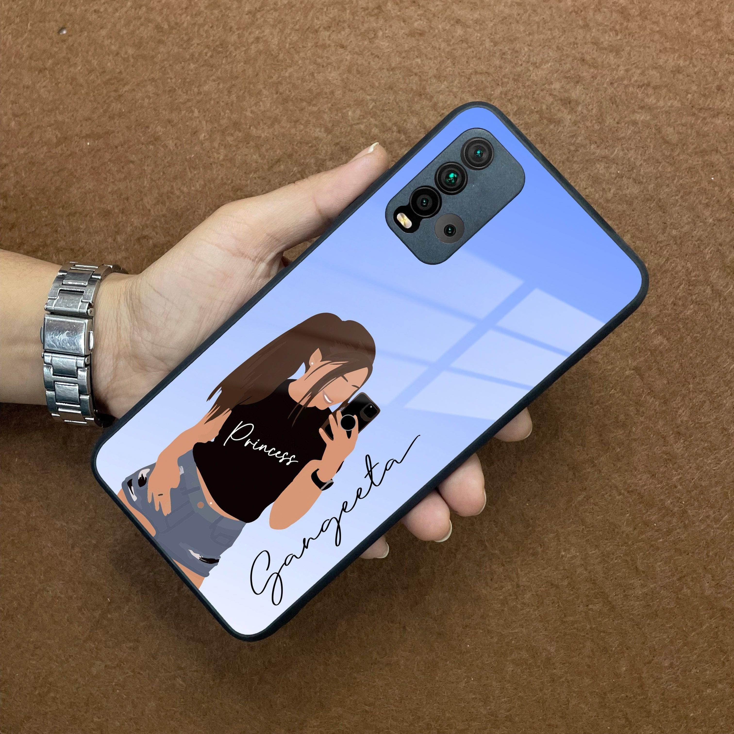 Mobile Girl Glass Case Cover For Redmi/Xiaomi - ShopOnCliQ