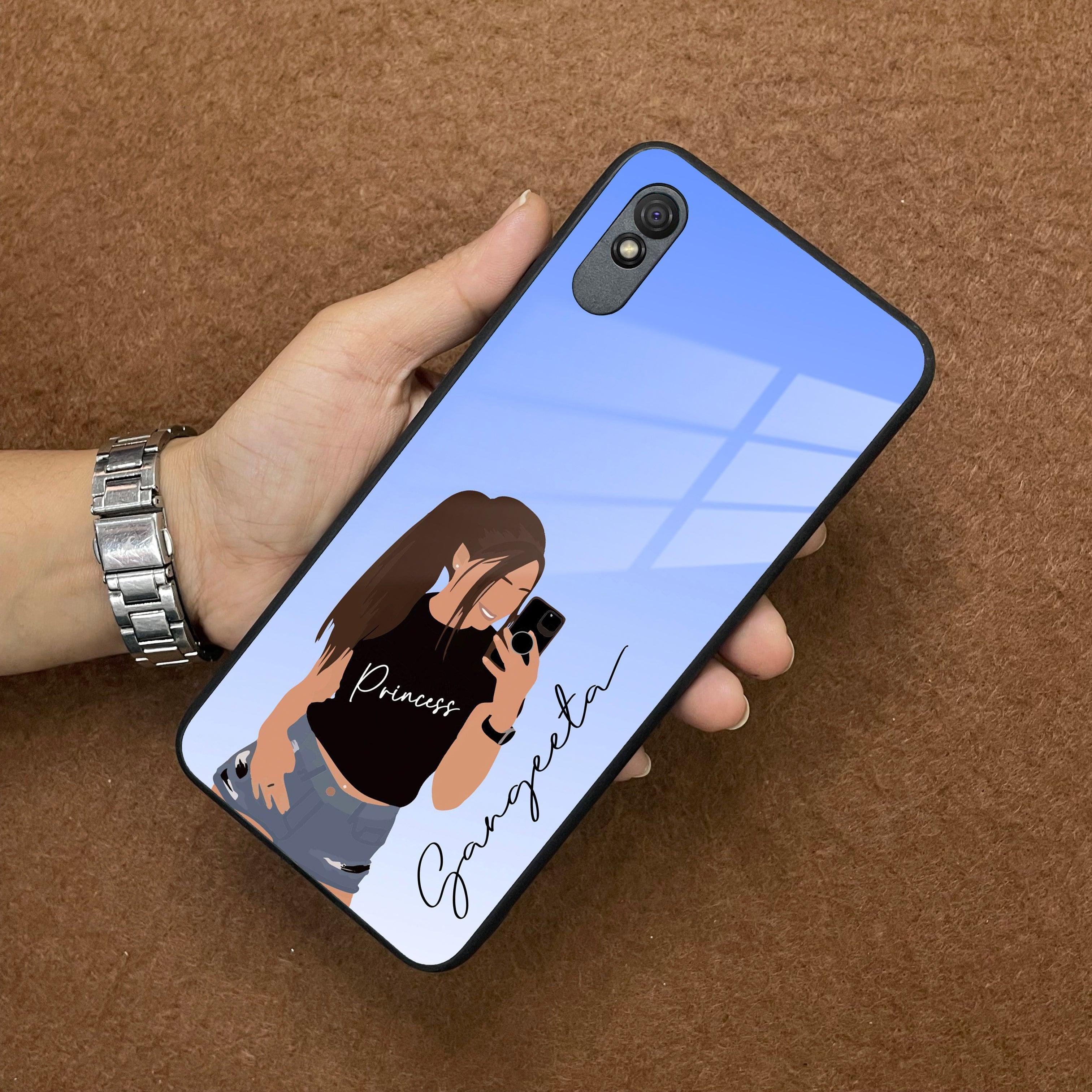 Mobile Girl Glass Case Cover For Redmi/Xiaomi - ShopOnCliQ