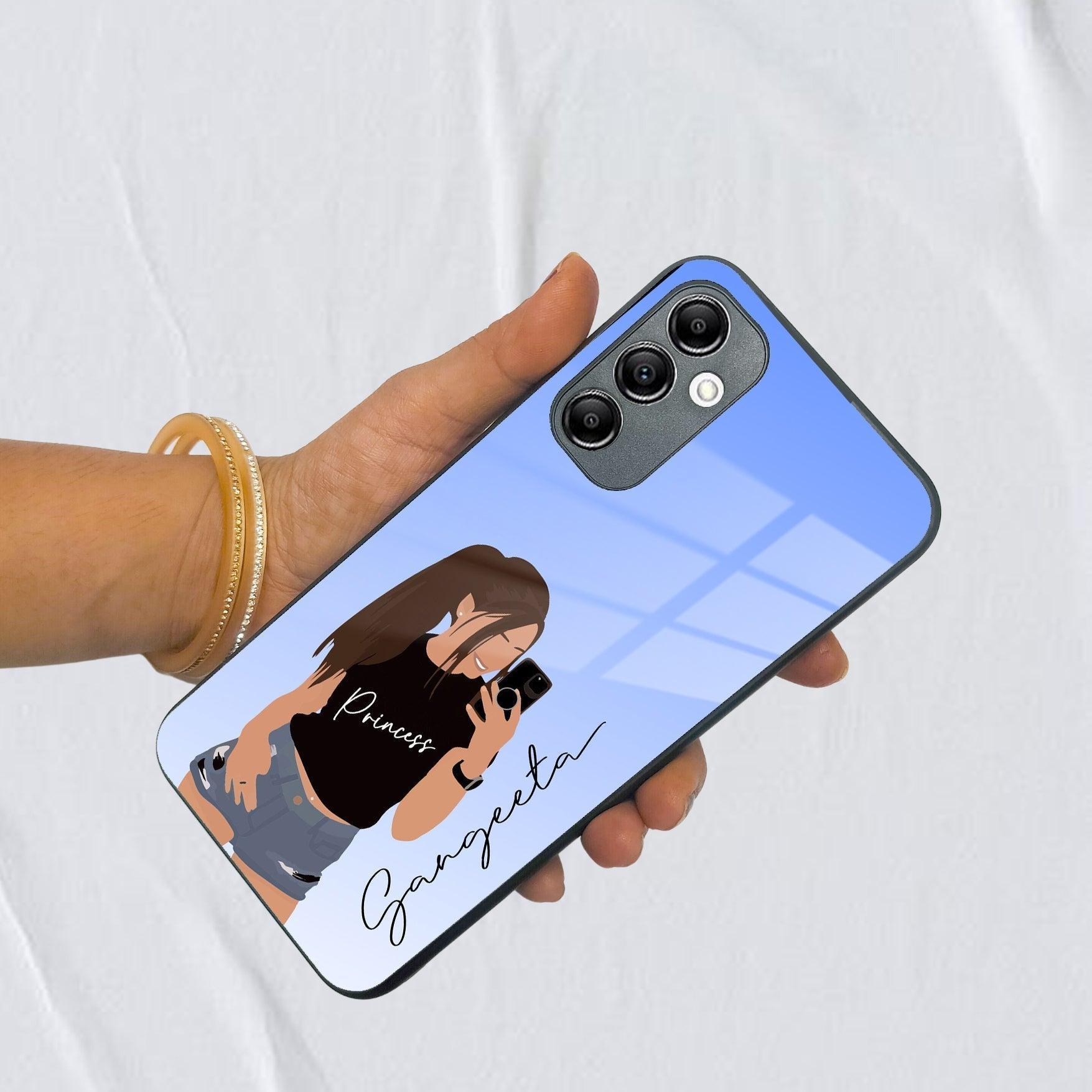 Mobile Girl Glass Case Cover For Samsung - ShopOnCliQ