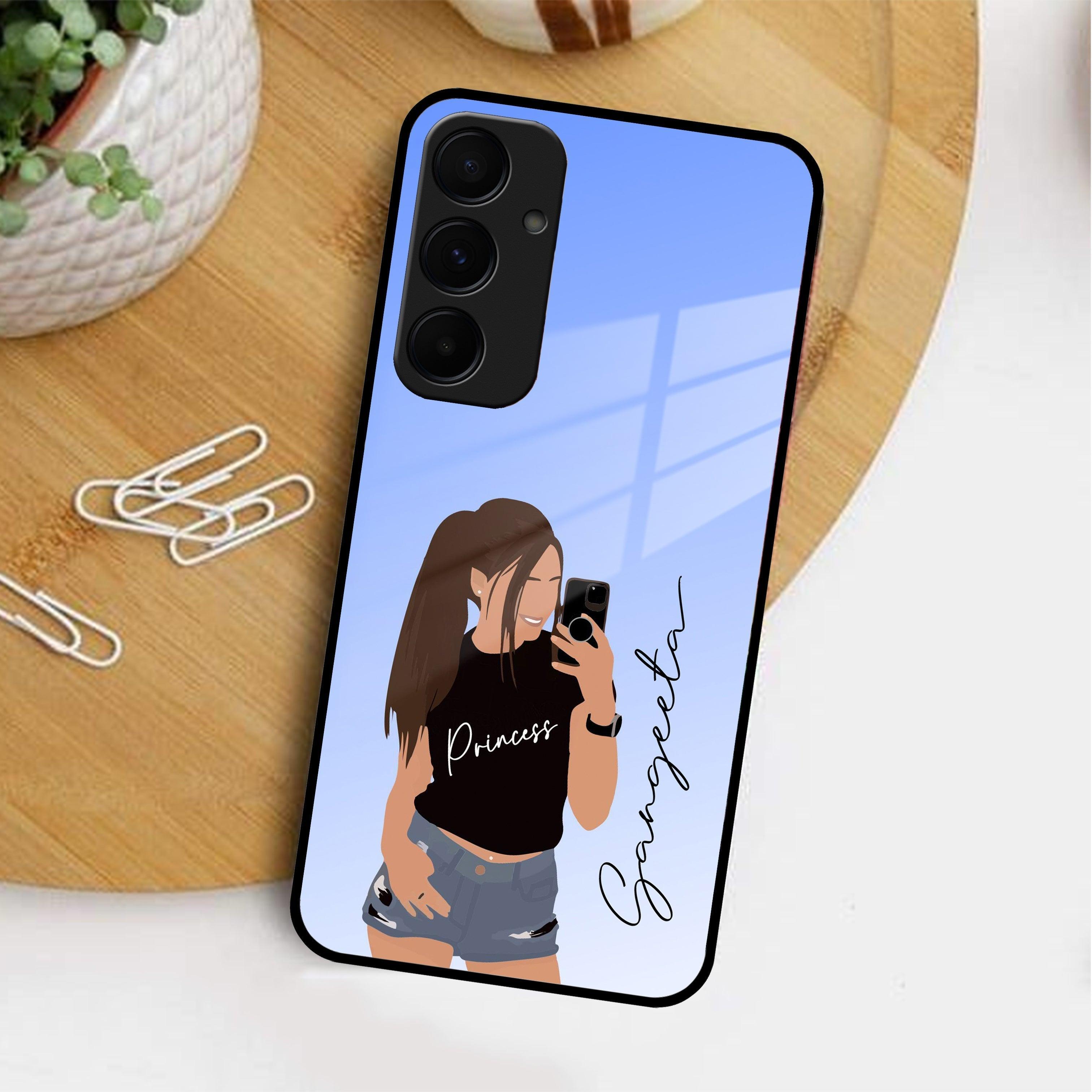 Mobile Girl Glass Case Cover For Samsung - ShopOnCliQ