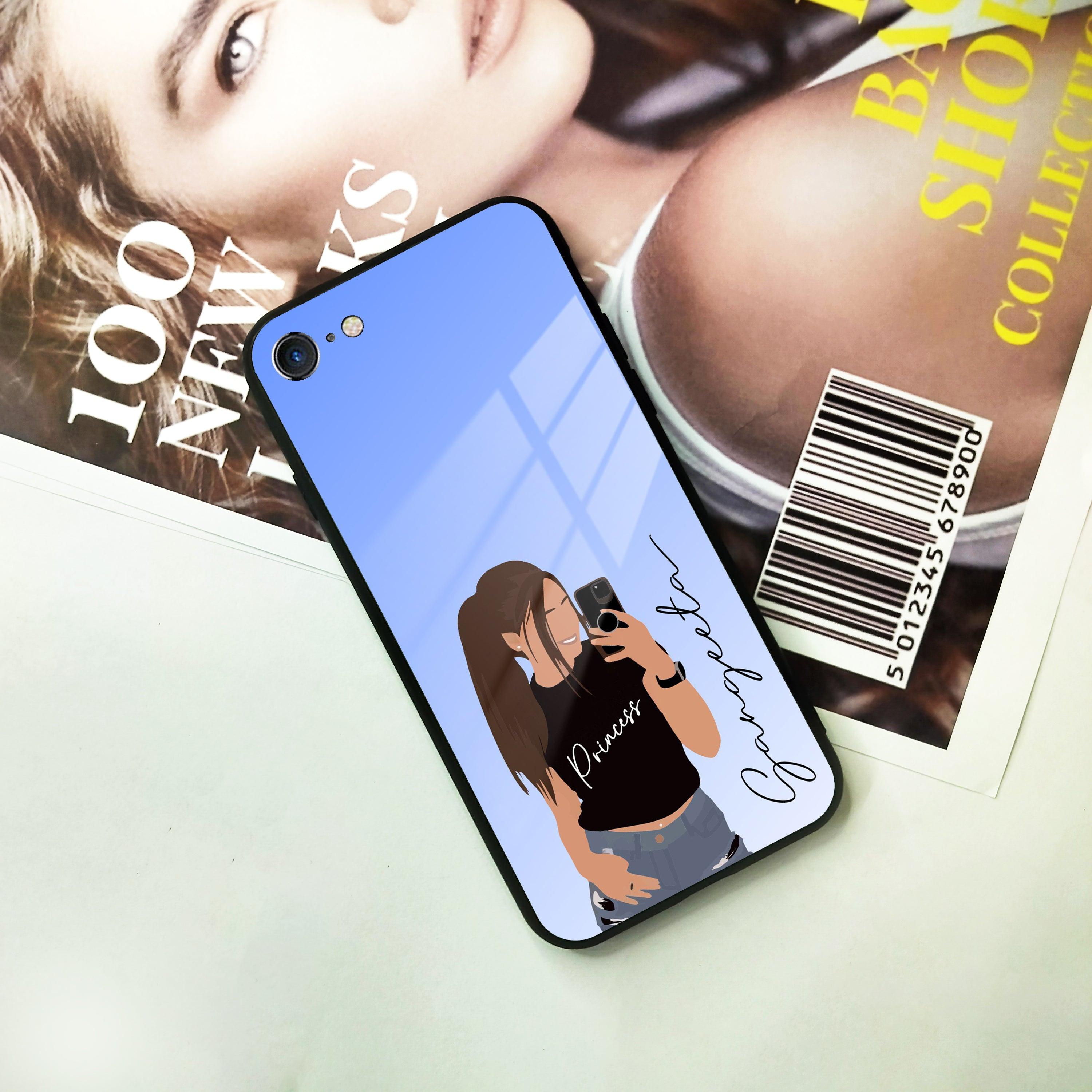 Mobile Girl Glass Case Cover For iPhone - ShopOnCliQ