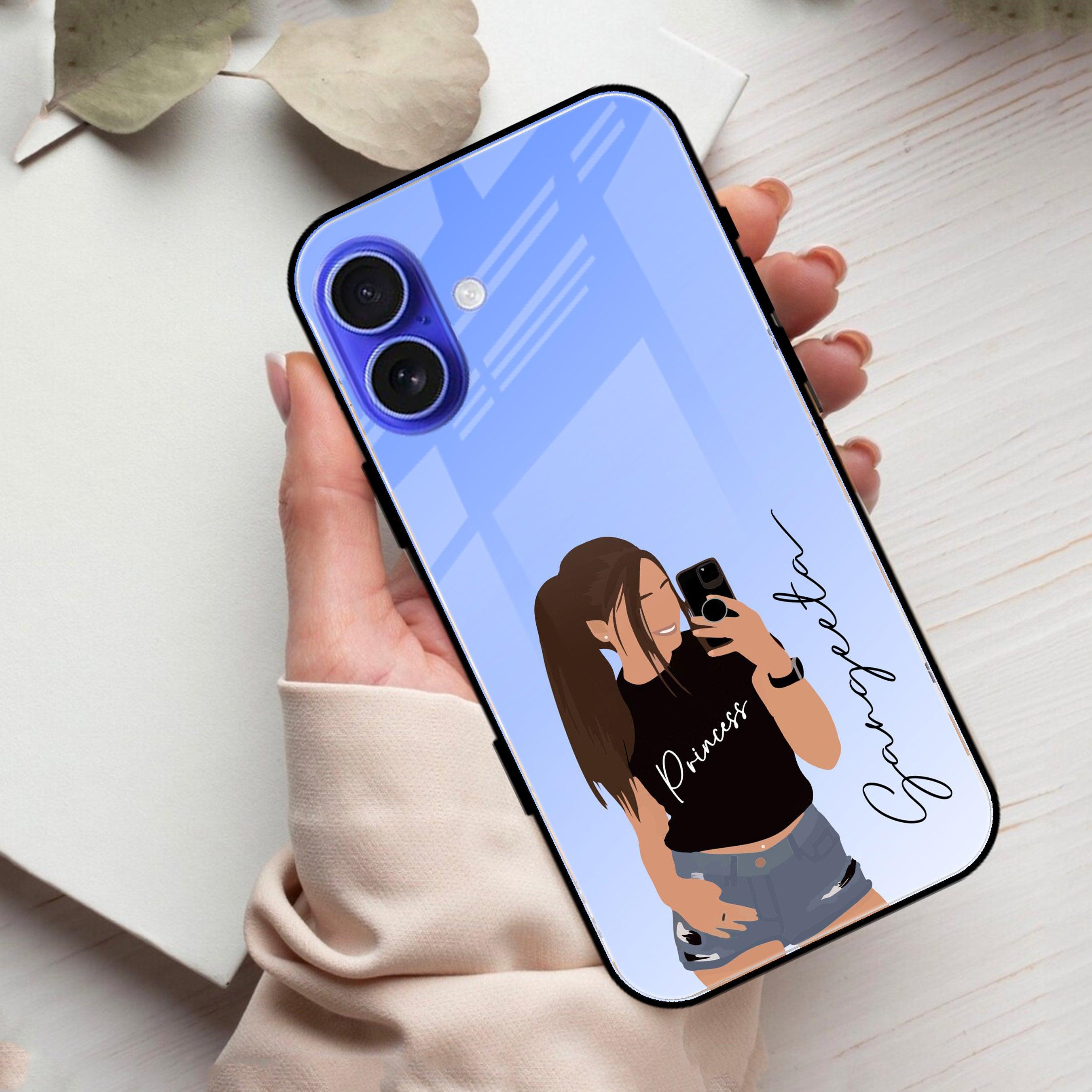 Mobile Girl Glass Case Cover For iPhone - ShopOnCliQ