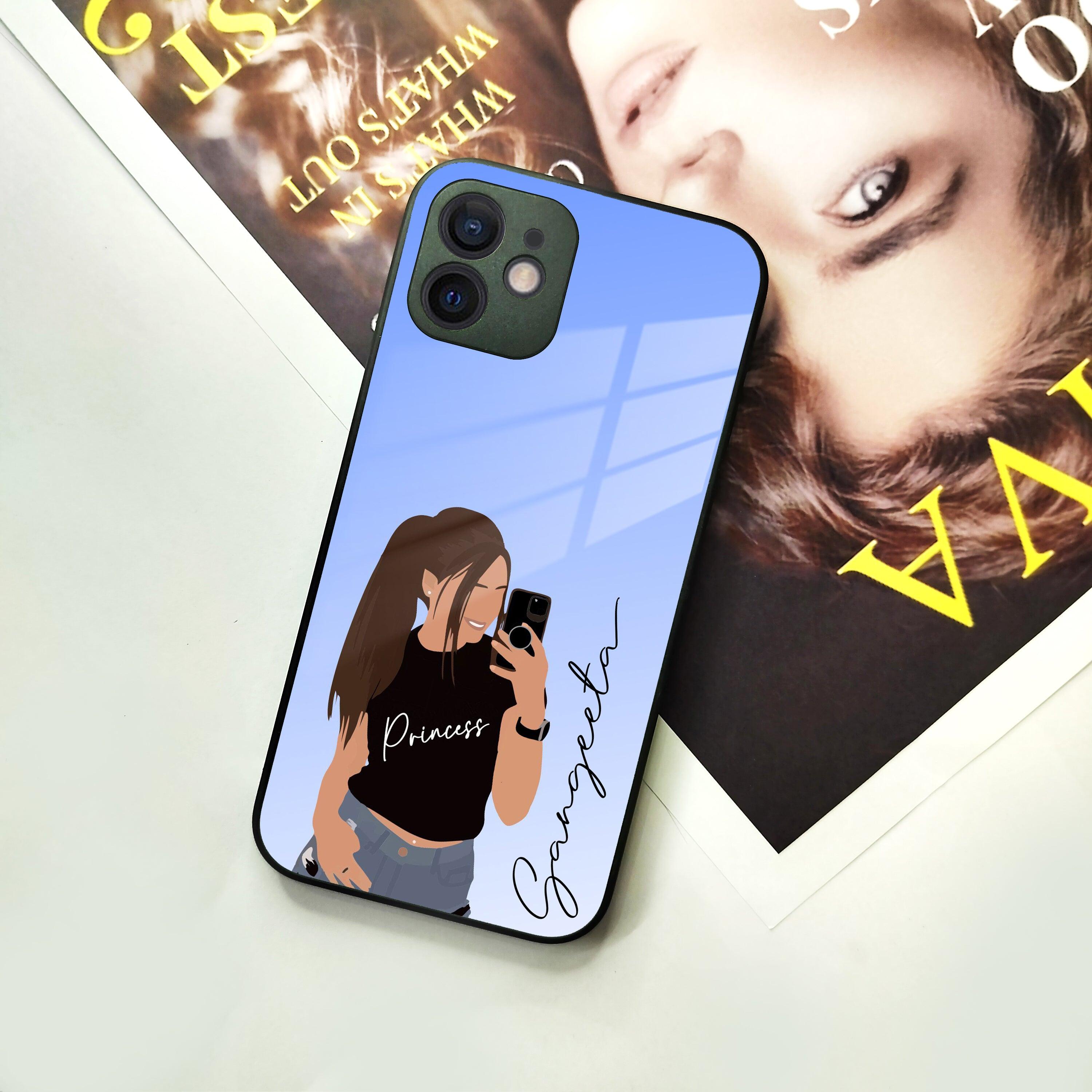 Mobile Girl Glass Case Cover For iPhone - ShopOnCliQ