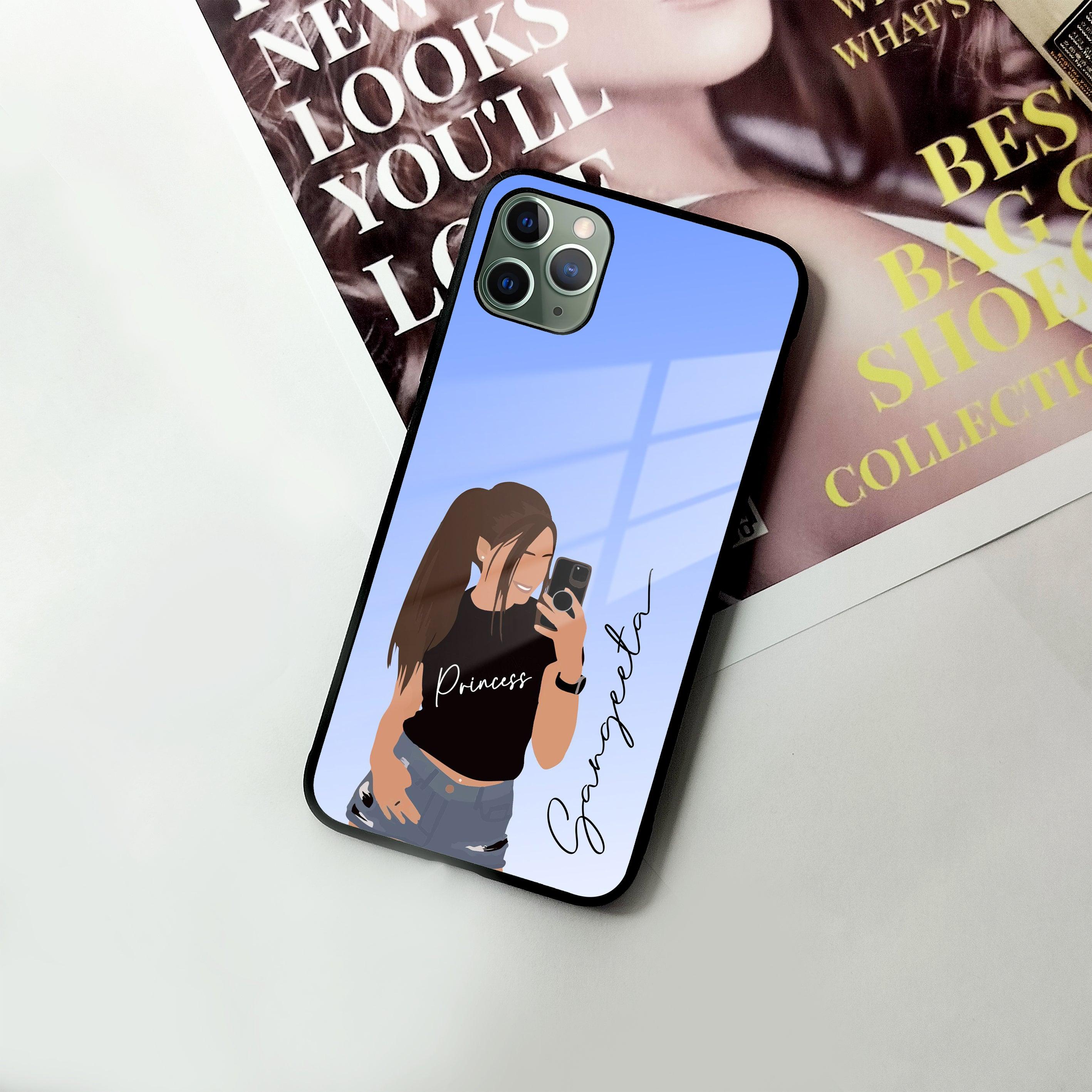 Mobile Girl Glass Case Cover For iPhone - ShopOnCliQ