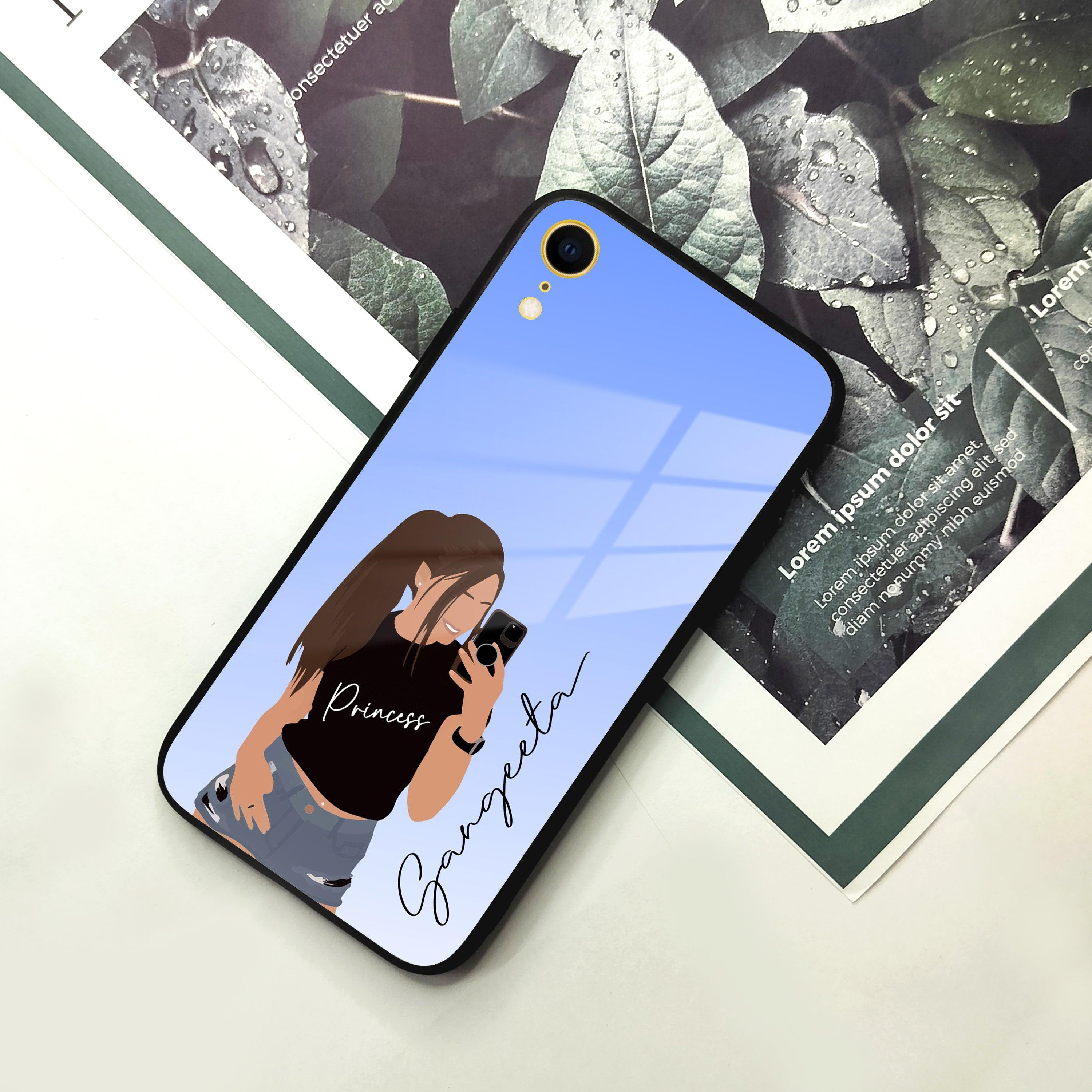 Mobile Girl Glass Case Cover For iPhone - ShopOnCliQ
