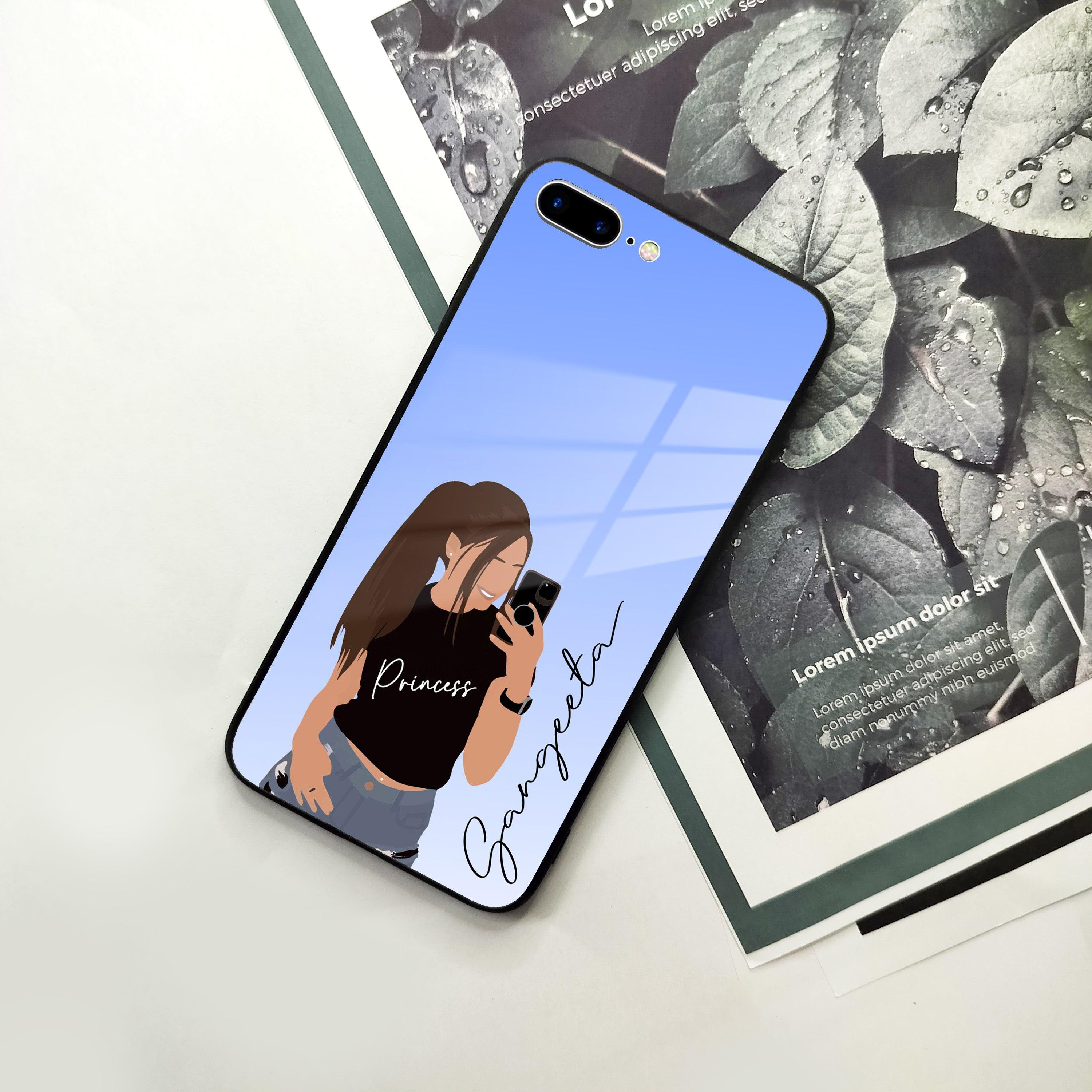 Mobile Girl Glass Case Cover For iPhone - ShopOnCliQ