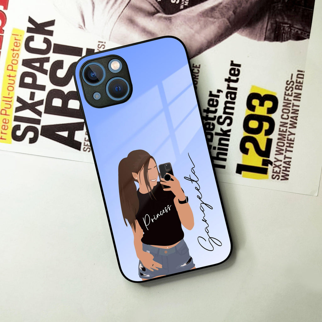 Mobile Girl Glass Case Cover For iPhone - ShopOnCliQ