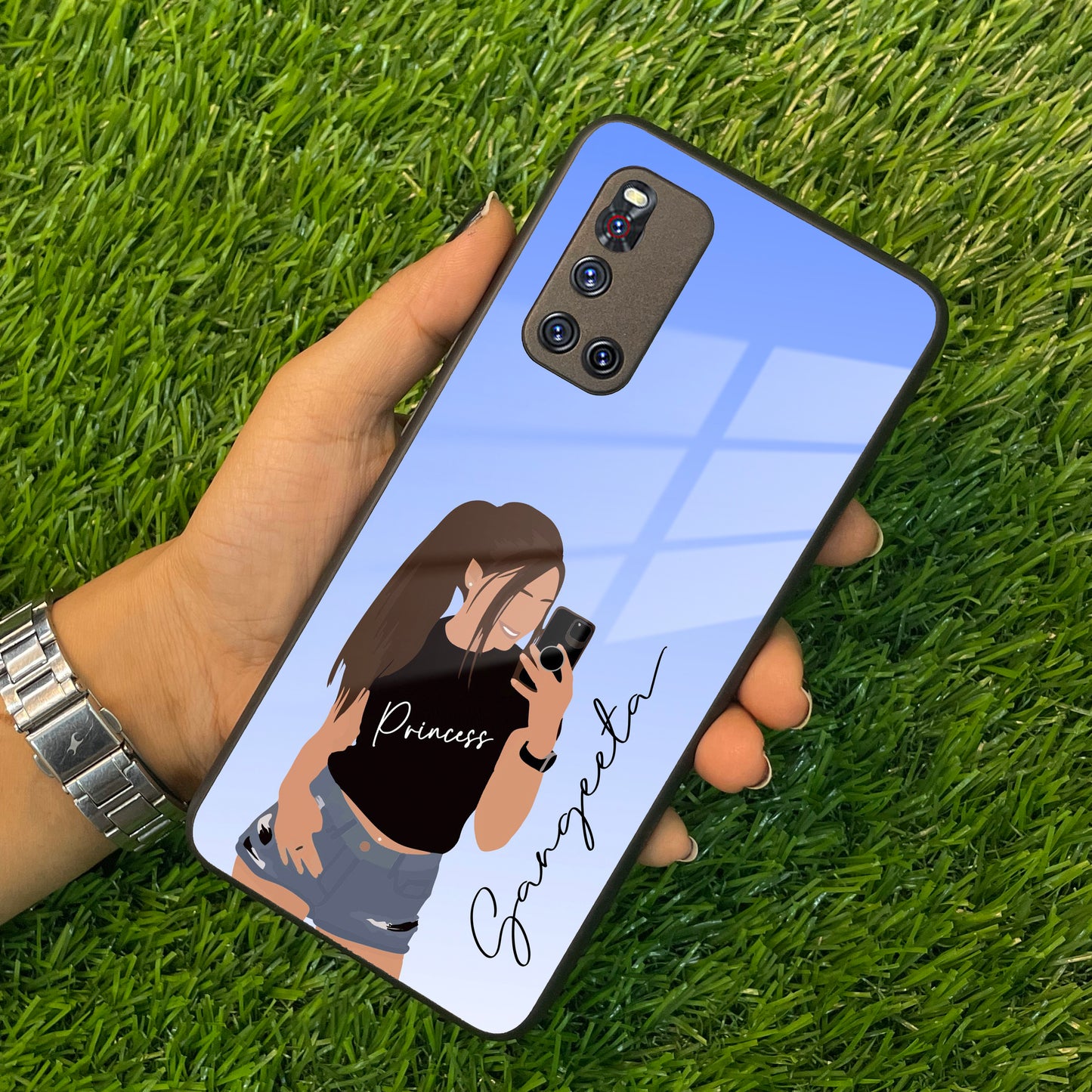 Mobile Girl Glass Case For Vivo ShopOnCliQ