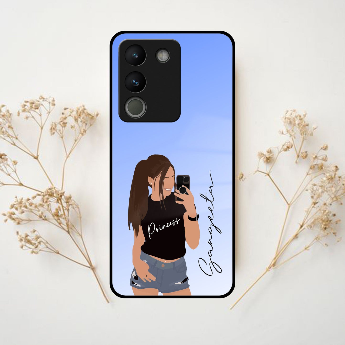 Mobile Girl Glass Case For Vivo ShopOnCliQ