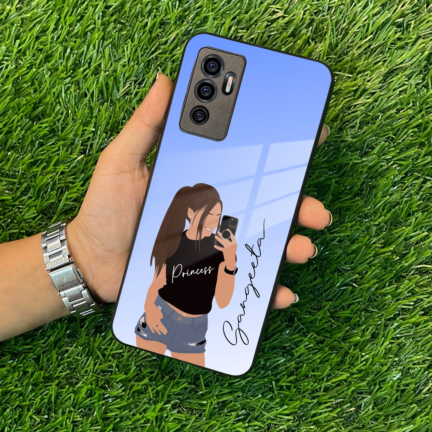 Mobile Girl Glass Case For Vivo ShopOnCliQ