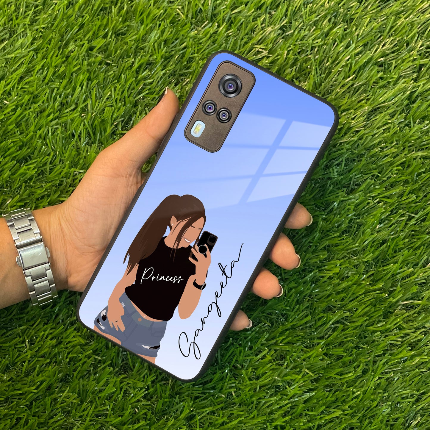 Mobile Girl Glass Case For Vivo ShopOnCliQ