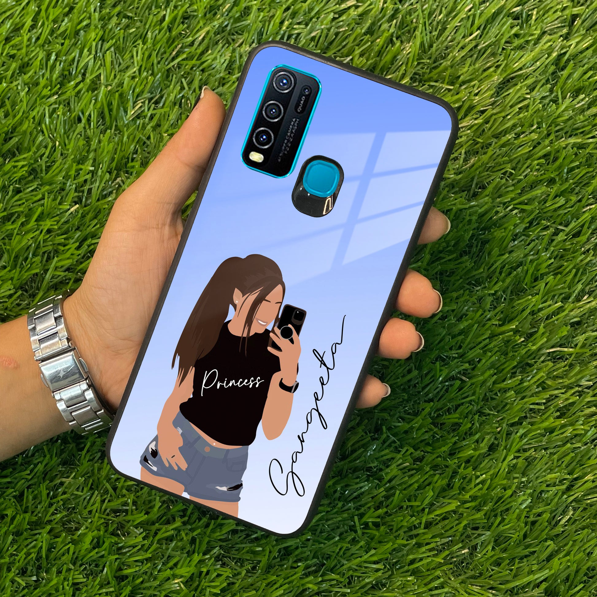 Mobile Girl Glass Case For Vivo ShopOnCliQ