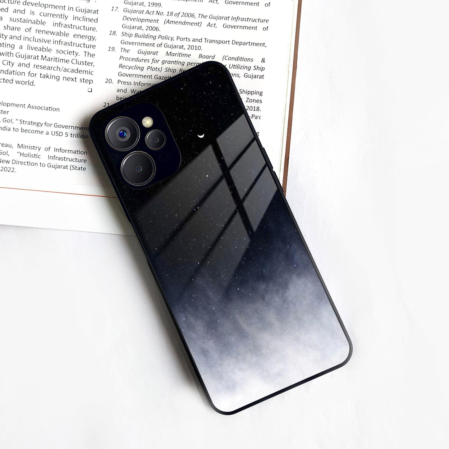 Moon Galaxy Glass Phone Case For Realme/Narzo