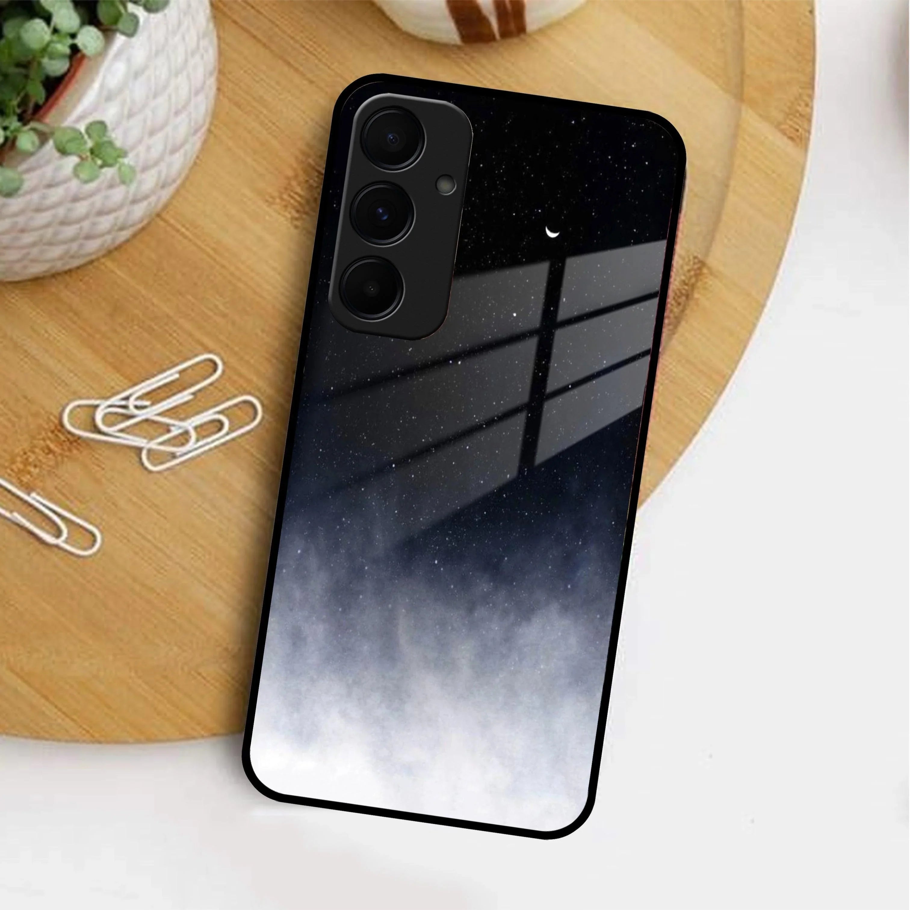 Moon Galaxy Glass Phone Case For Samsung - ShopOnCliQ