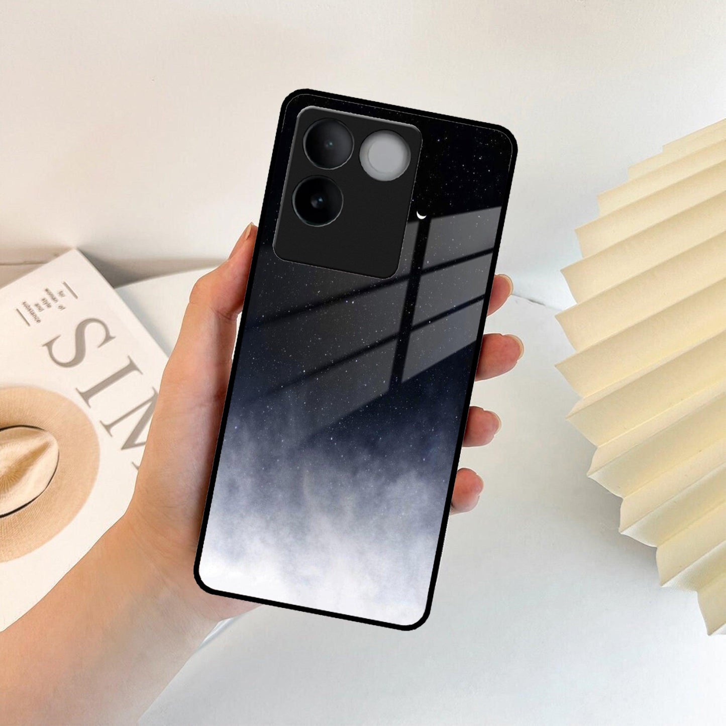 Moon Galaxy Glass Phone Case For Vivo