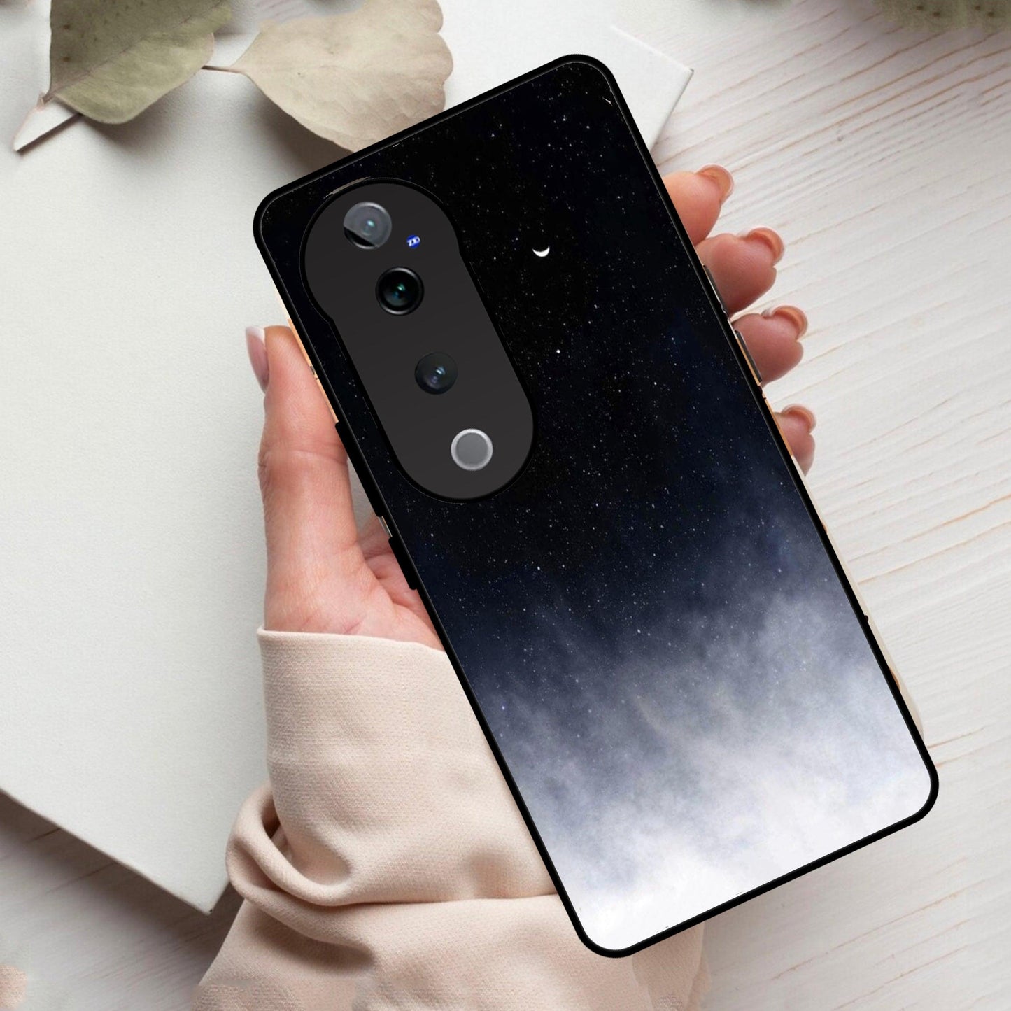 Moon Galaxy Glass Phone Case For Vivo