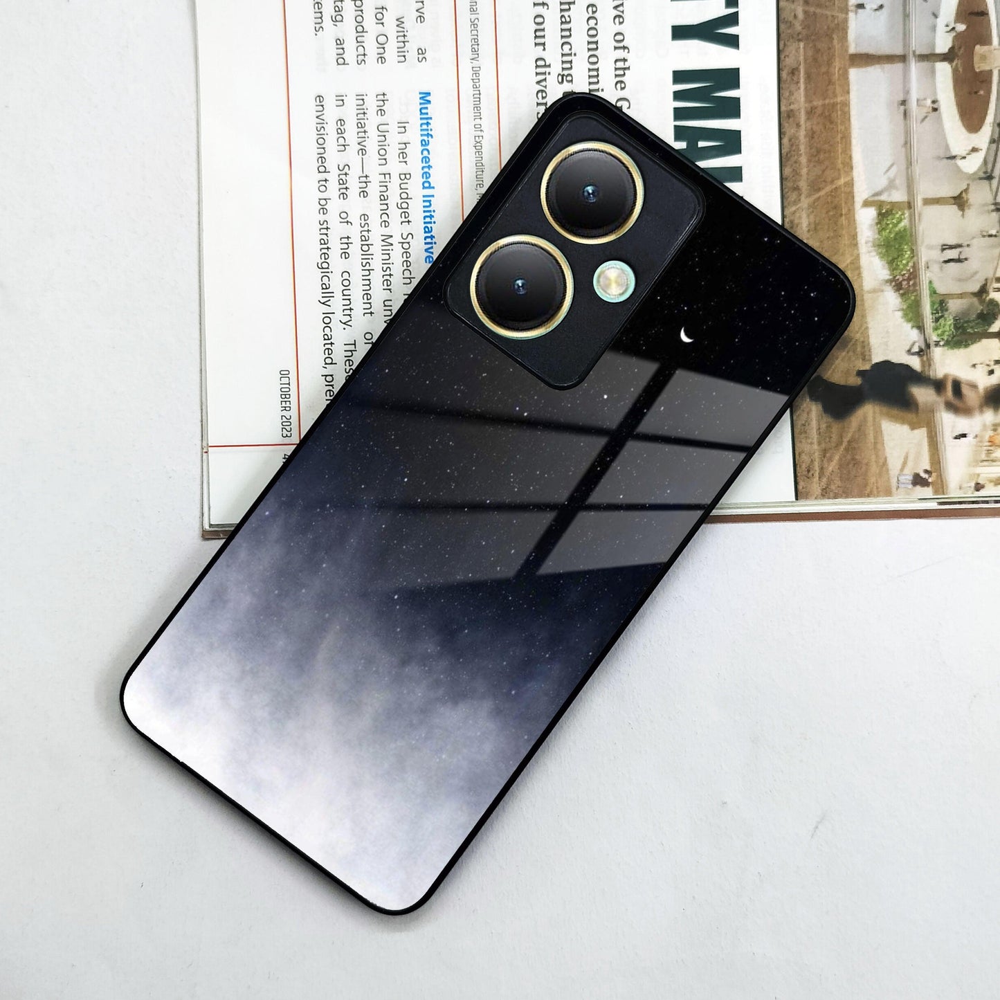 Moon Galaxy Glass Phone Case For Vivo