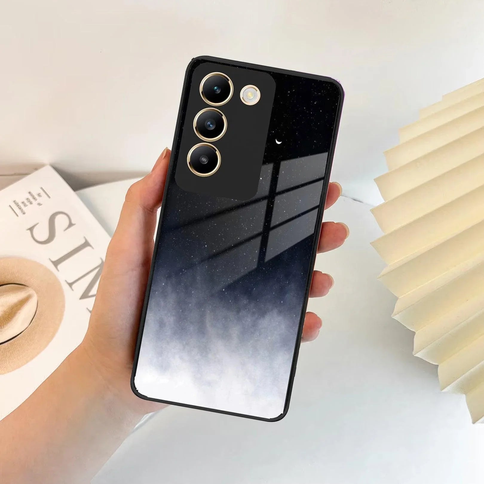 Moon Galaxy Glass Phone Case For Vivo - ShopOnCliQ