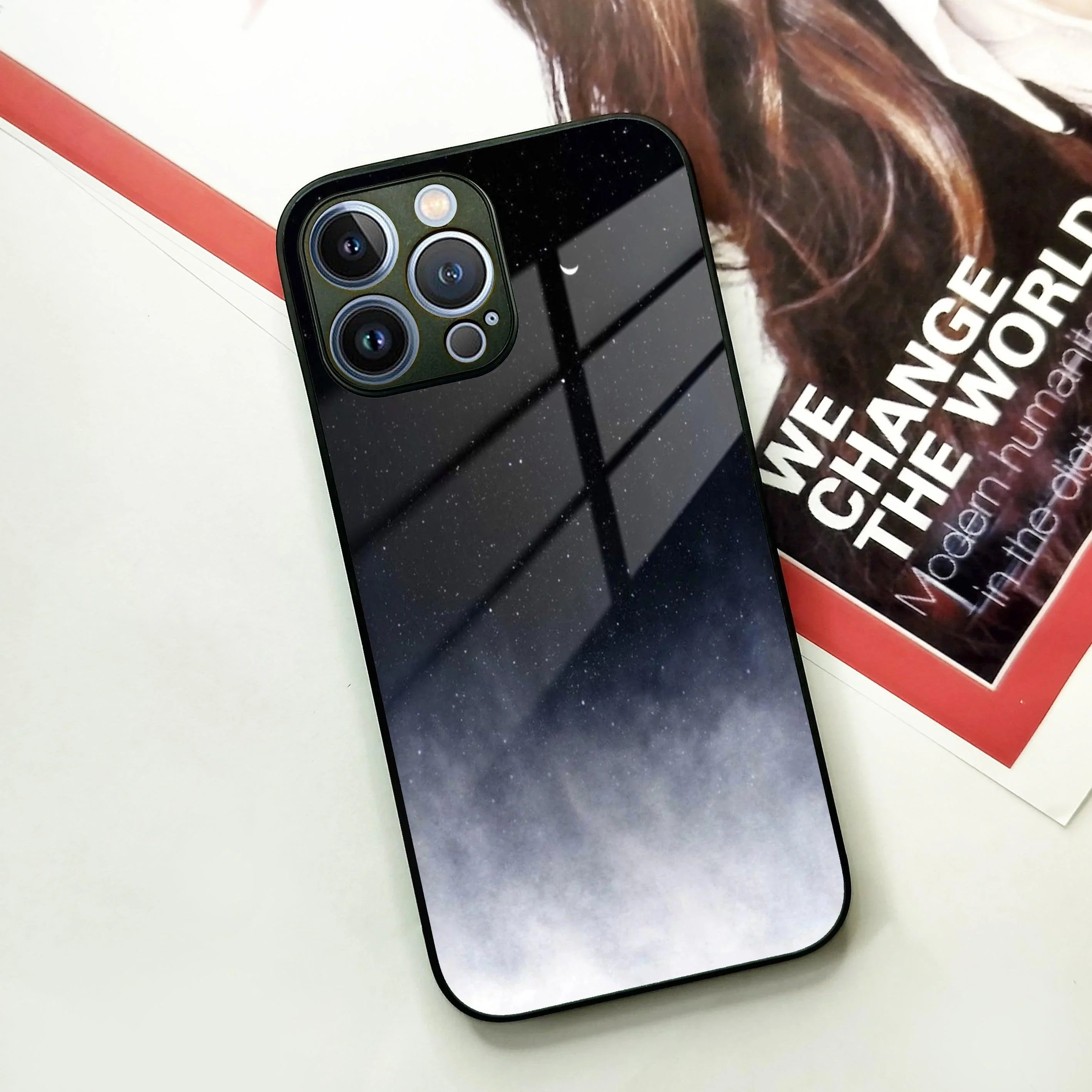 Moon Galaxy Glass Phone Case For iPhone - ShopOnCliQ