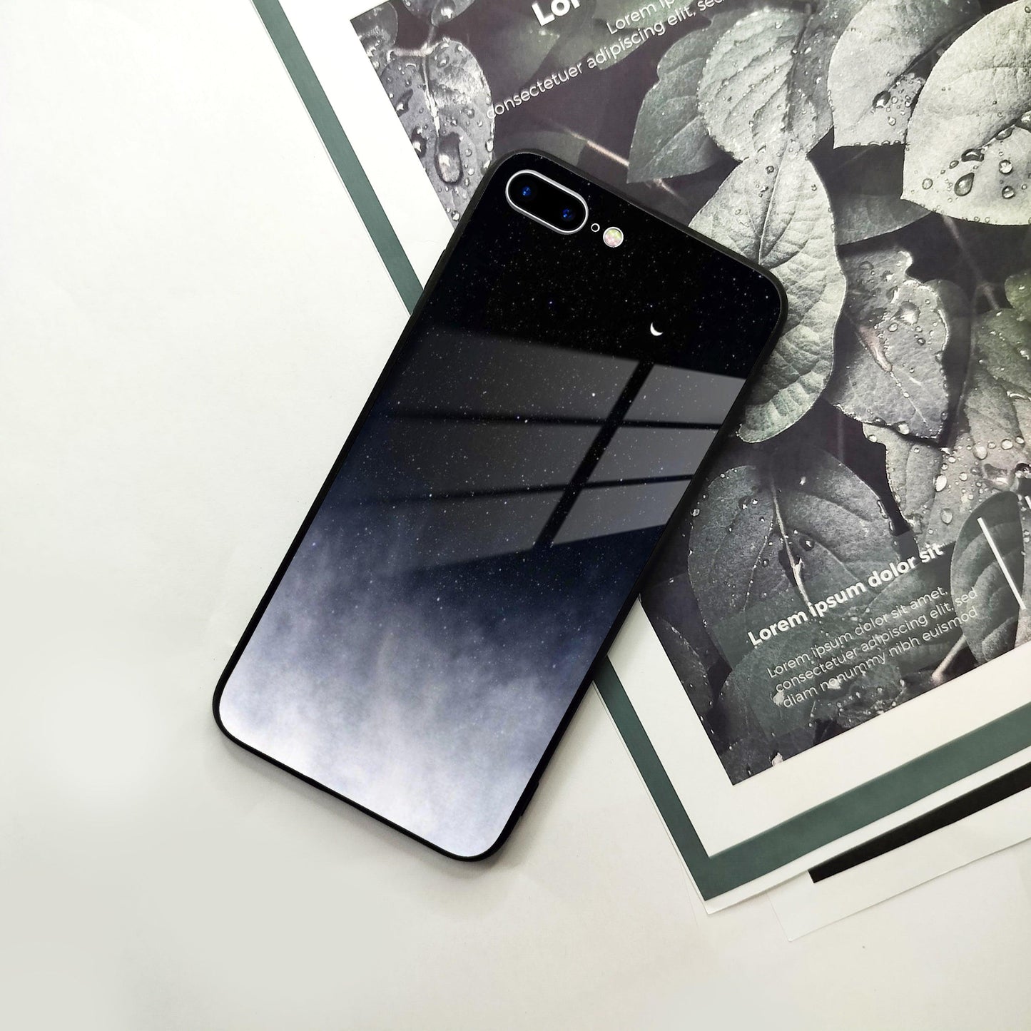 Moon Galaxy Glass Phone Case For iPhone