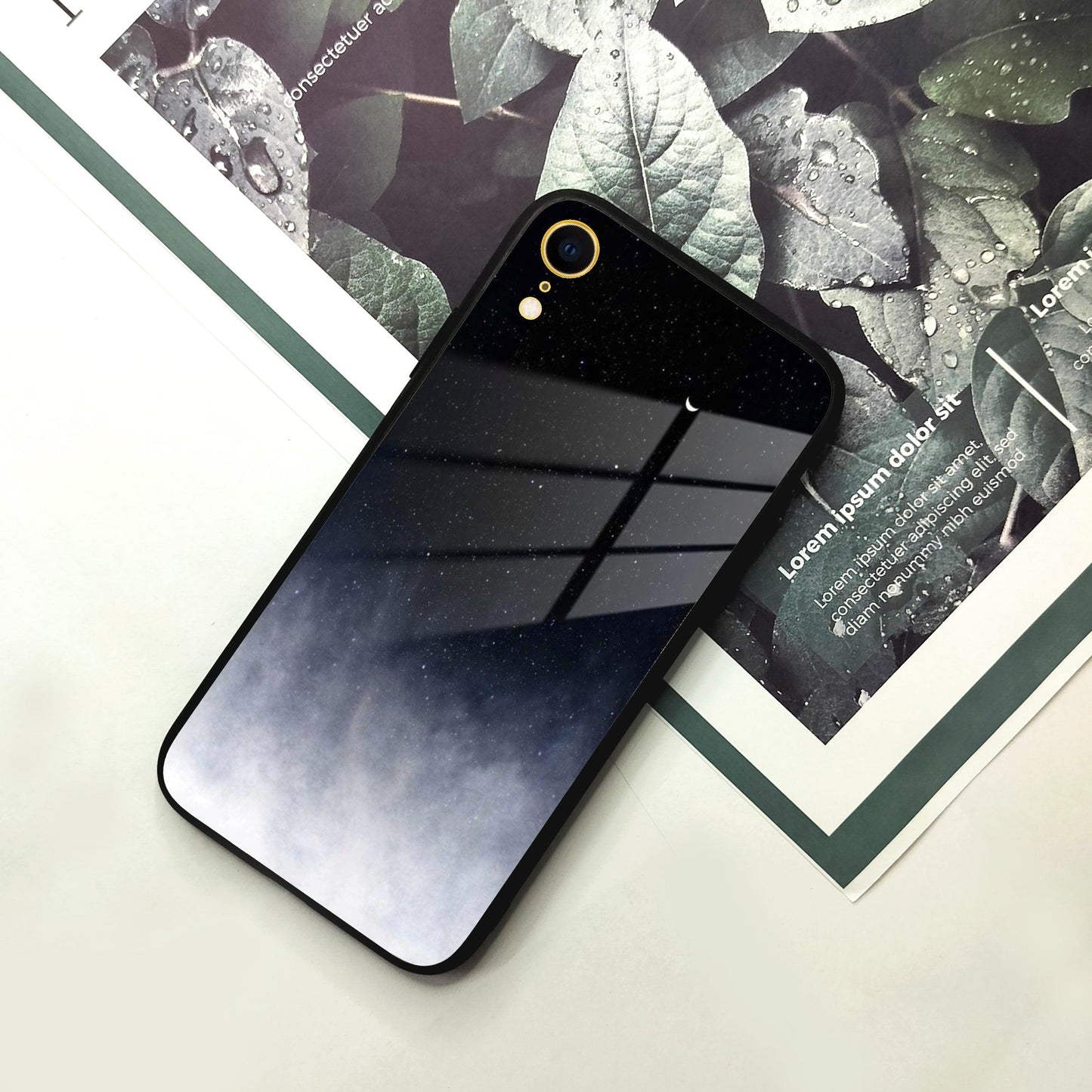 Moon Galaxy Glass Phone Case For iPhone