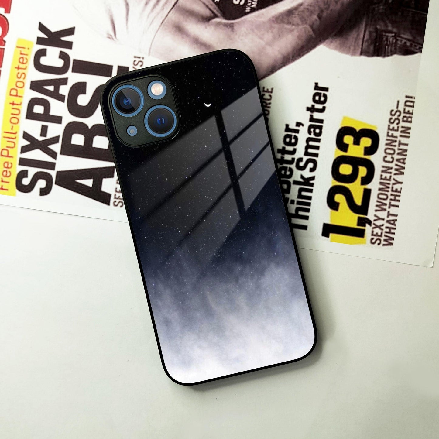 Moon Galaxy Glass Phone Case For iPhone