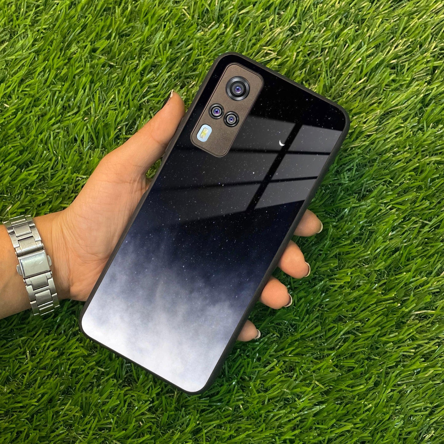 Moon Galaxy Glass Phone Case For Vivo