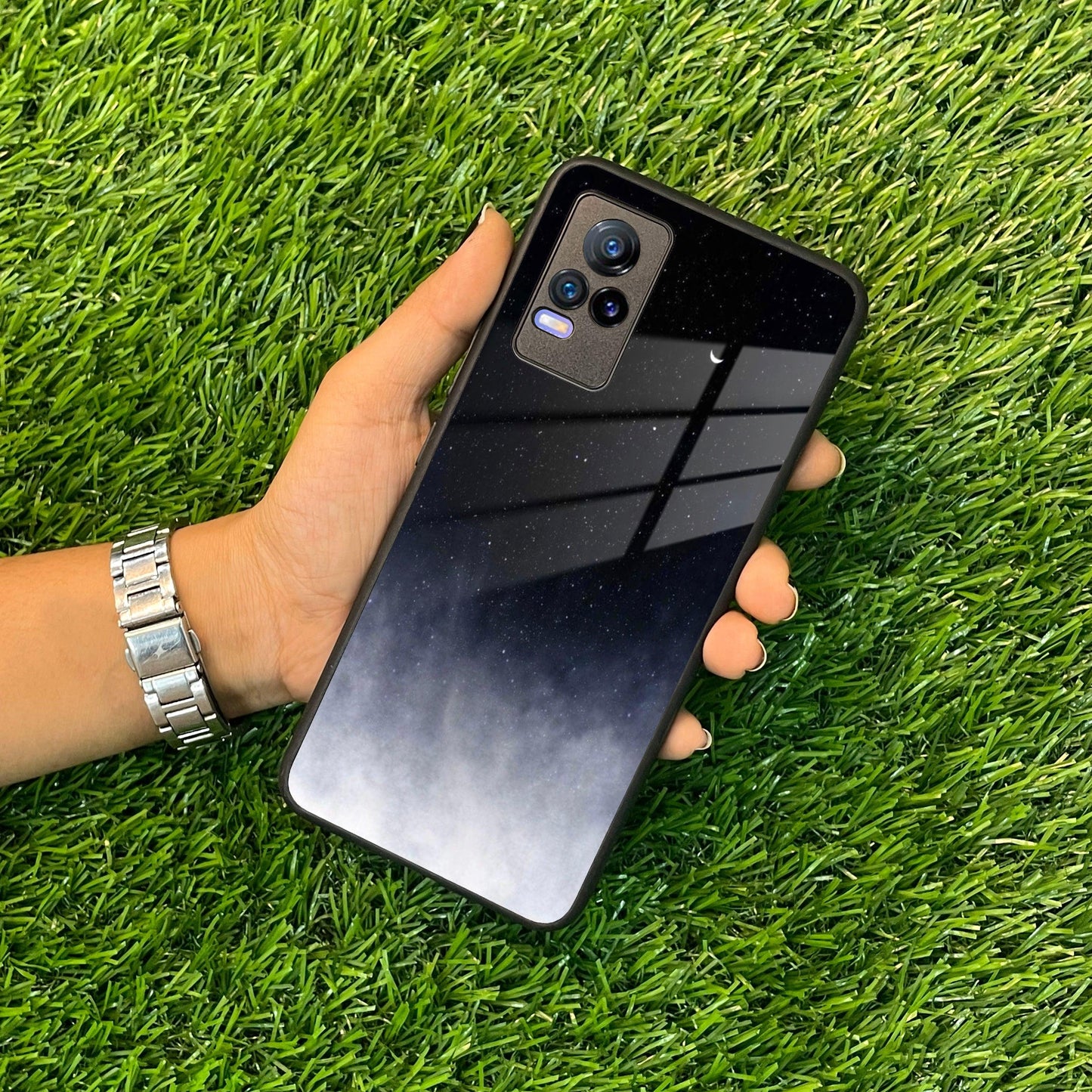 Moon Galaxy Glass Phone Case For Vivo