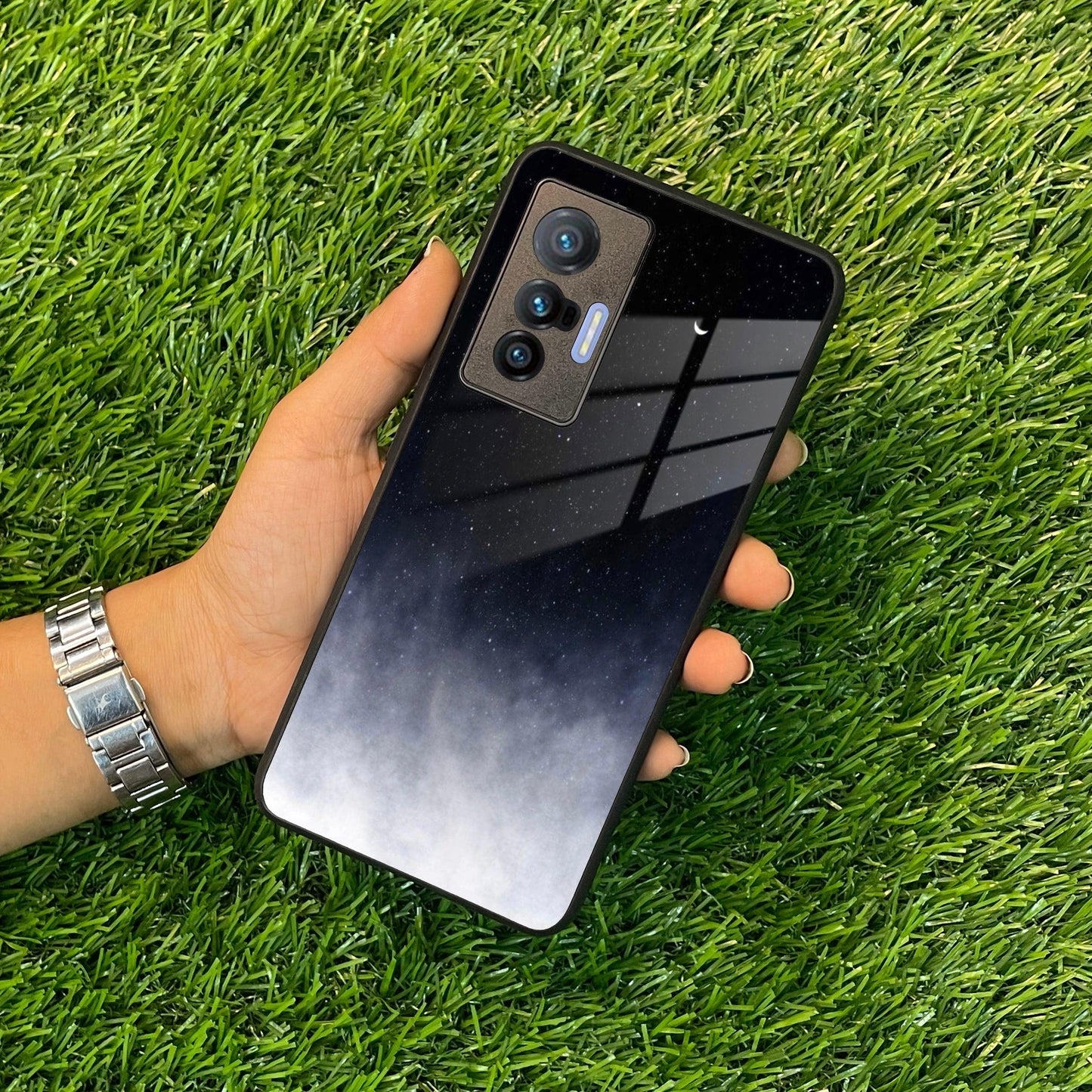 Moon Galaxy Glass Phone Case For Vivo