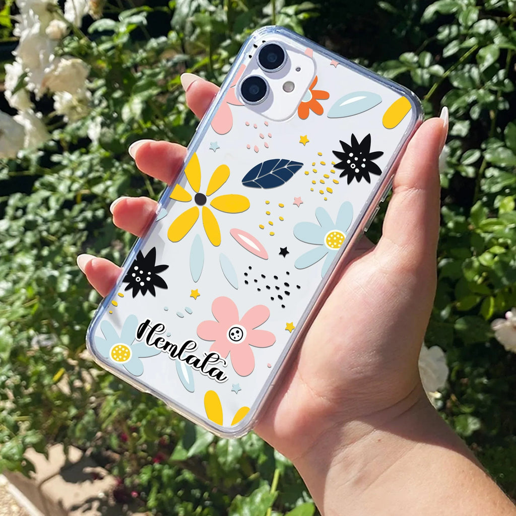 Multi Floral Customize Transparent Silicon Case For iPhone 12 Mini