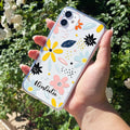 Multi Floral Customize Transparent Silicon Case For iPhone 12 Mini