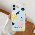 Multi Floral Customize Transparent Silicon Case For iPhone 16 Plus