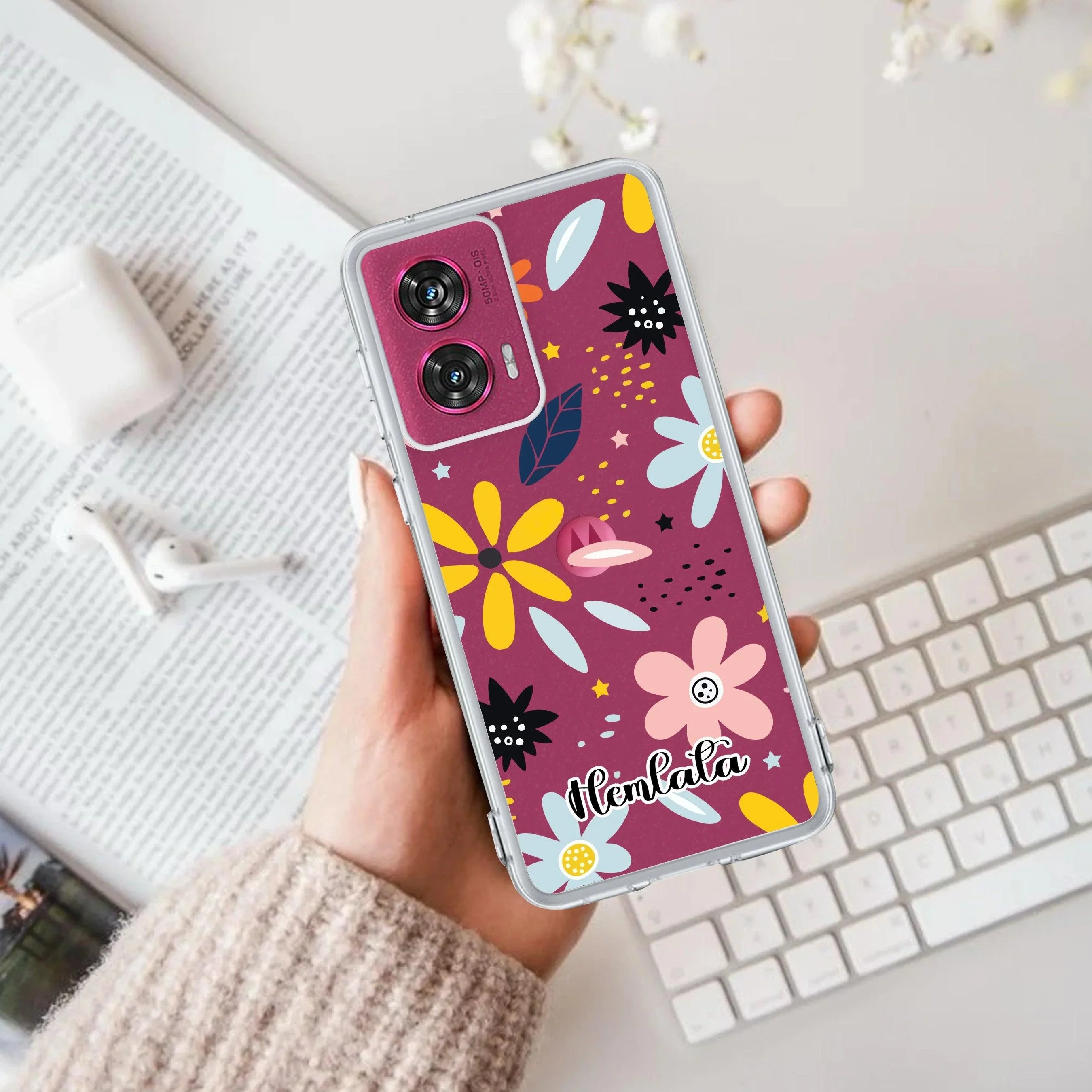 Multi Floral Customize Transparent Silicon Case For Motorola Edge 60 Stylus 5G