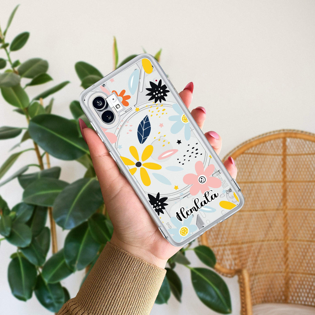 Multi Floral Customize Transparent Silicon Case For Nothing - ShopOnCliQ
