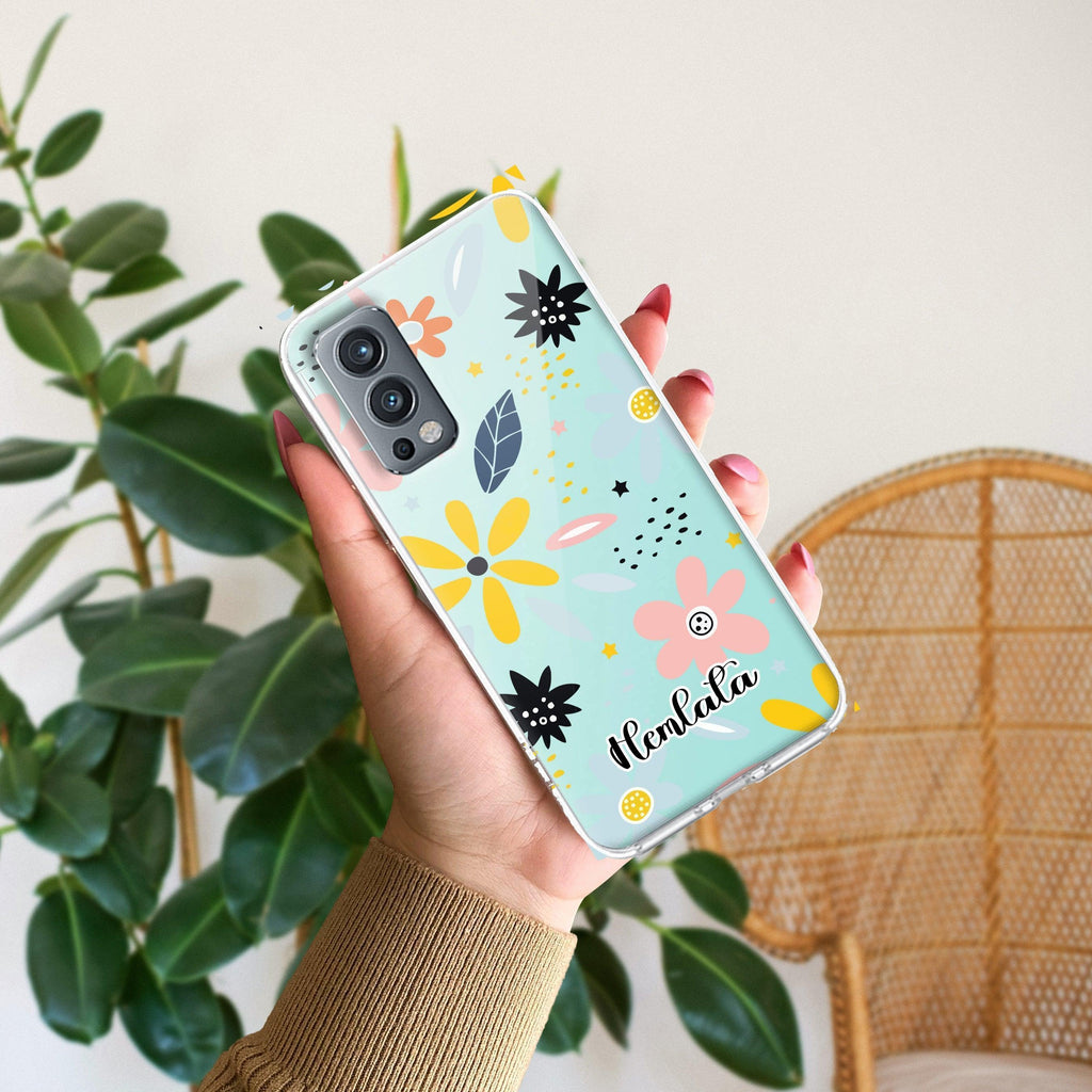 Multi Floral Customize Anti Yellow Case For OnePlus Nord 2 5G