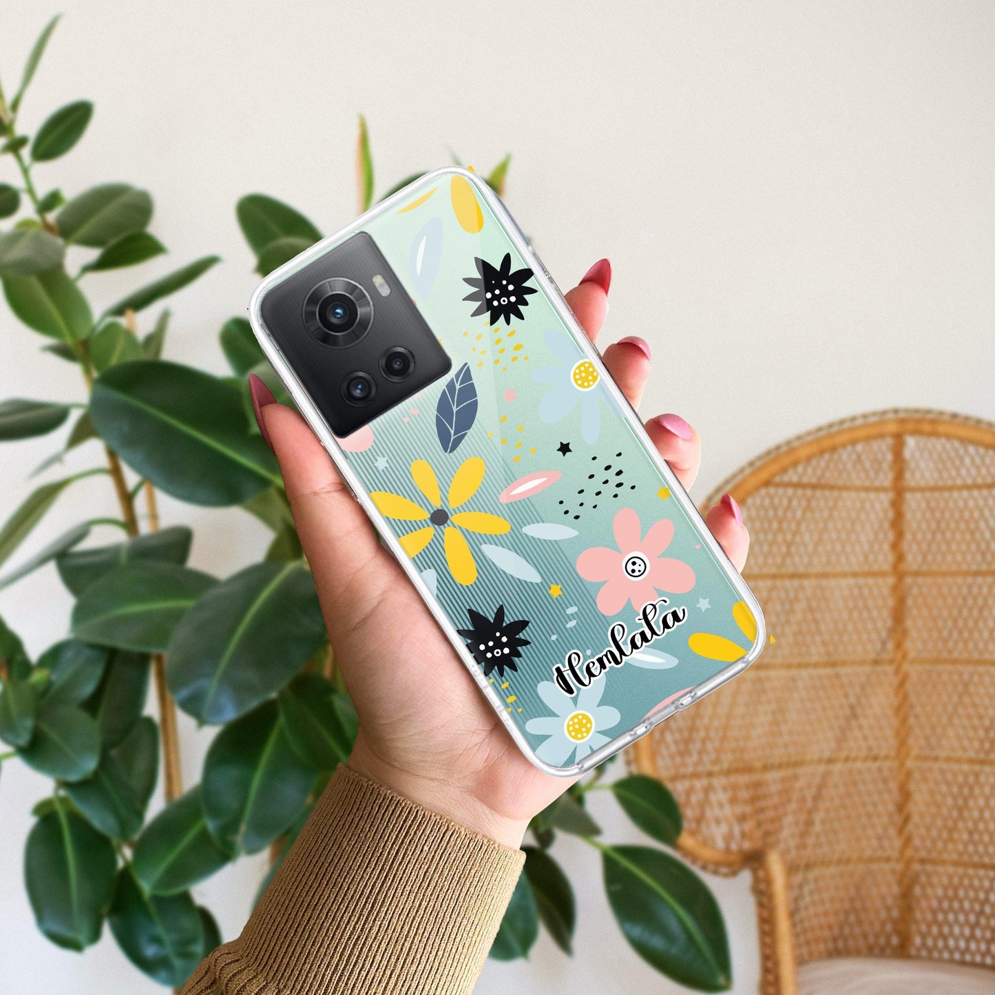 Multi Floral Customize Transparent Silicon Case For OnePlus