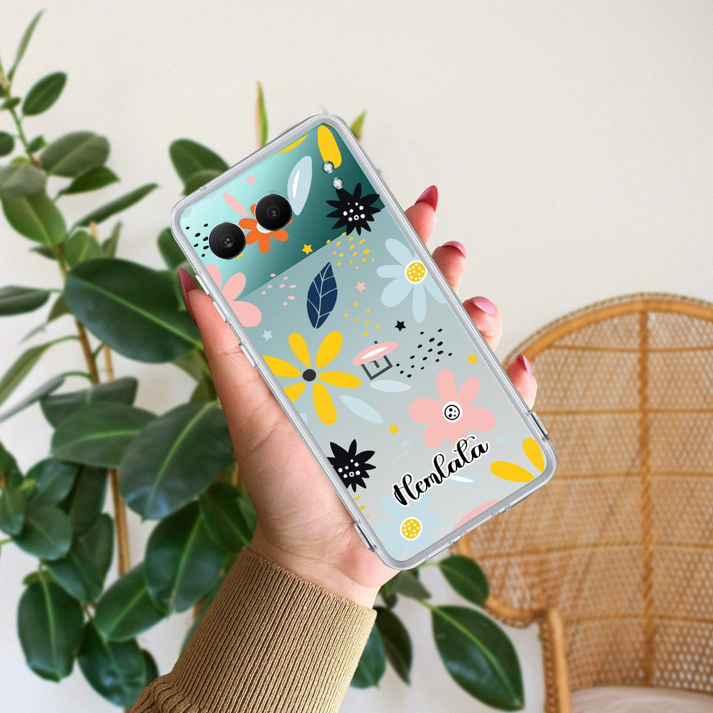 Multi Floral Customize Transparent Silicon Case For OnePlus Nord 4 5G