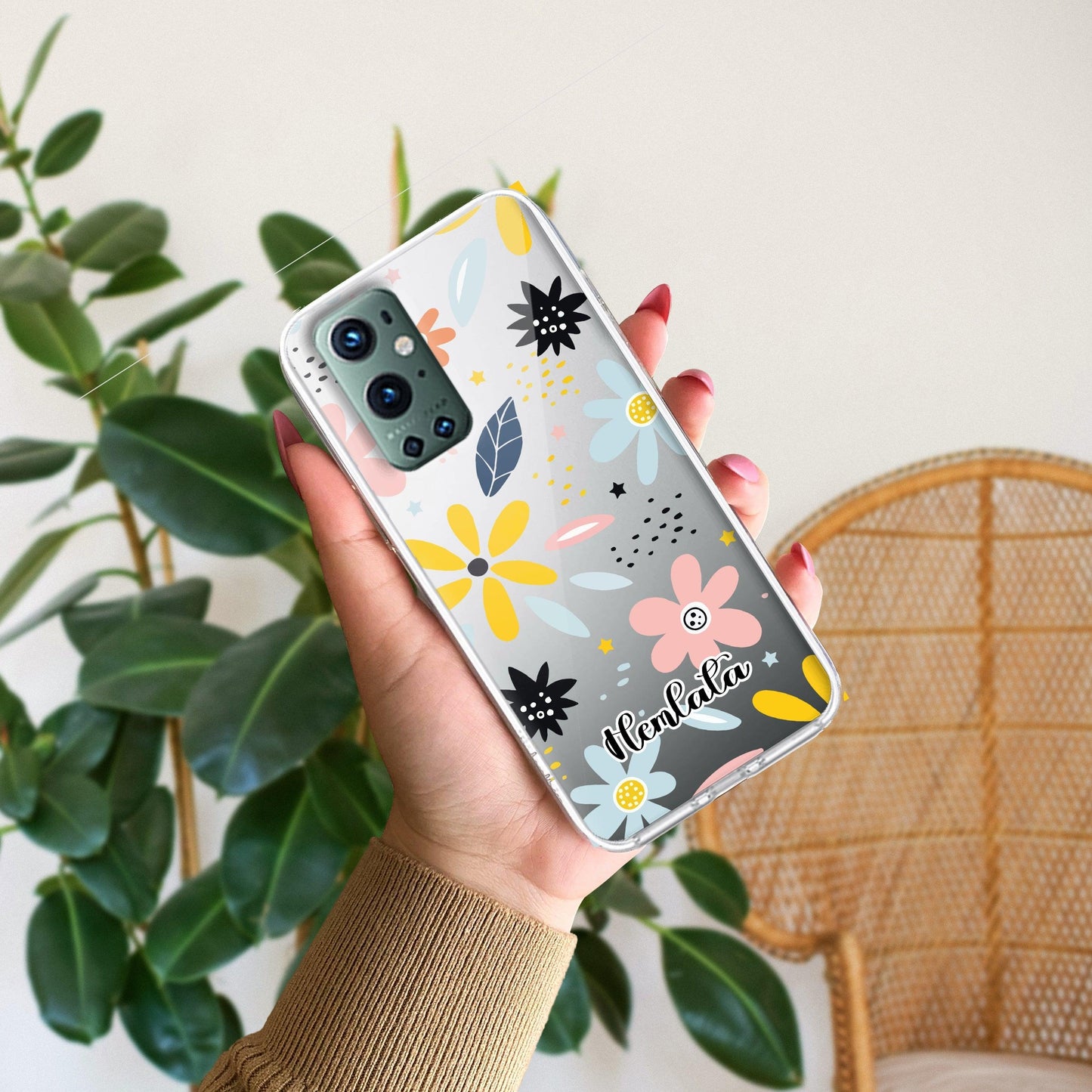 Multi Floral Customize Transparent Silicon Case For OnePlus