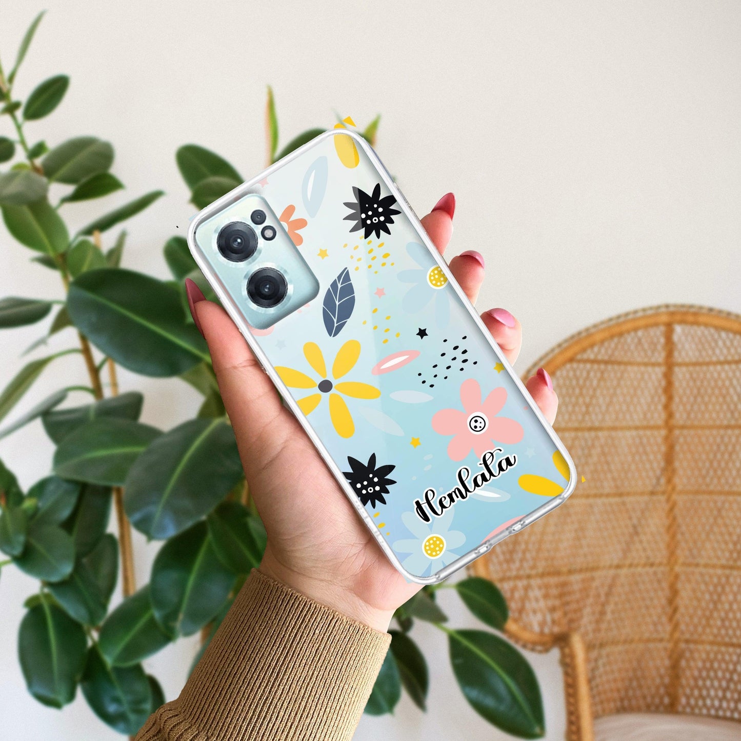 Multi Floral Customize Transparent Silicon Case For OnePlus