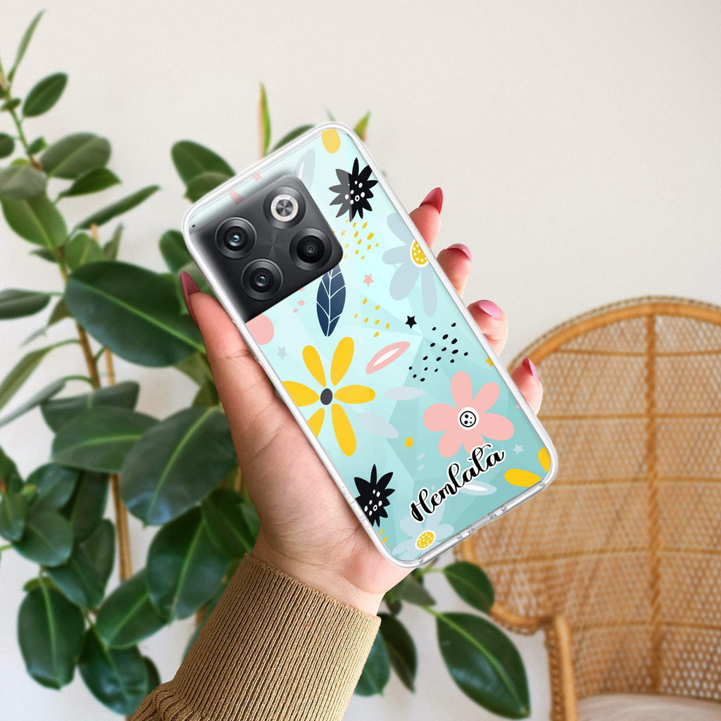 Multi Floral Customize Anti Yellow Case For OnePlus 10T 5G
