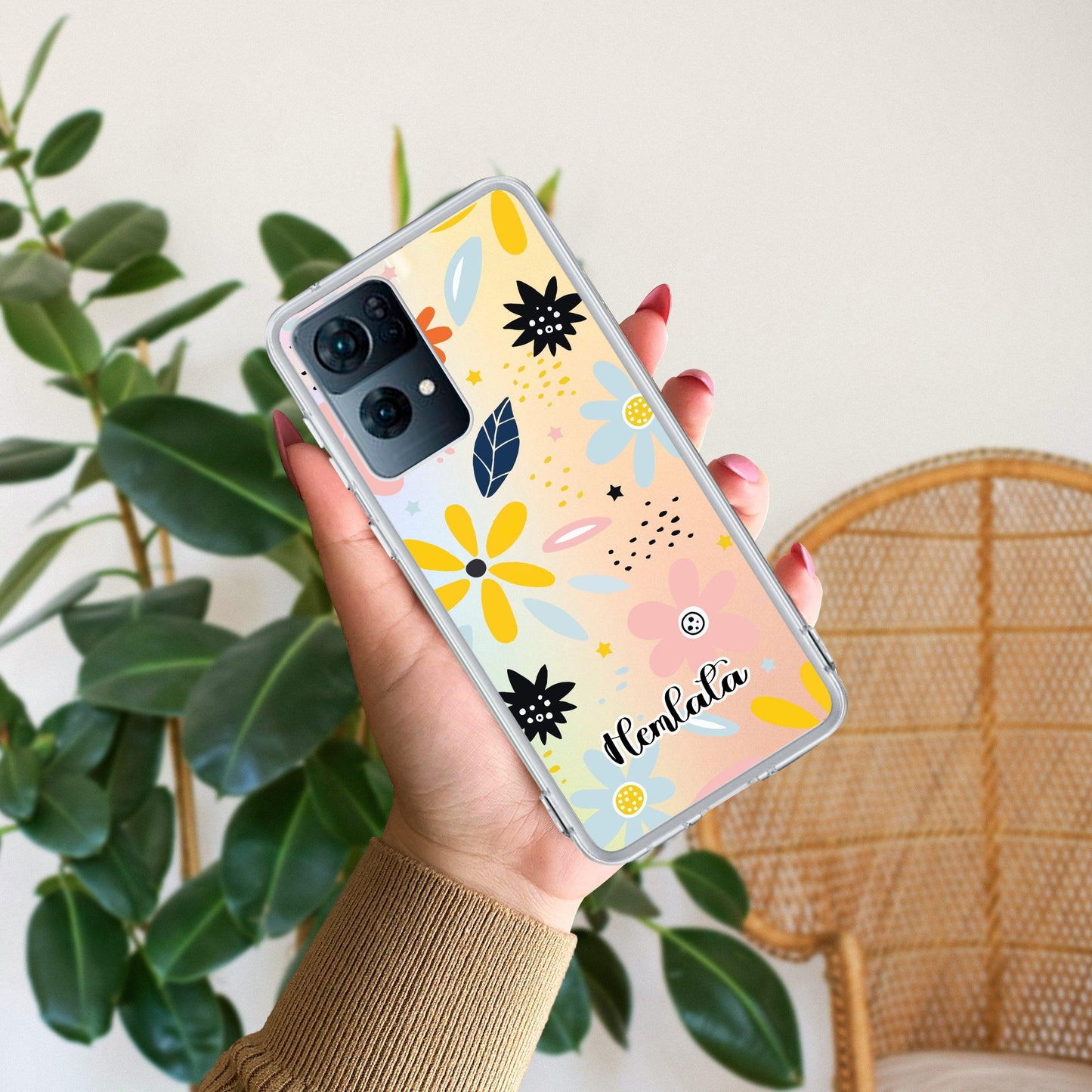 Multi Floral Customize Transparent Silicon Case For Oppo