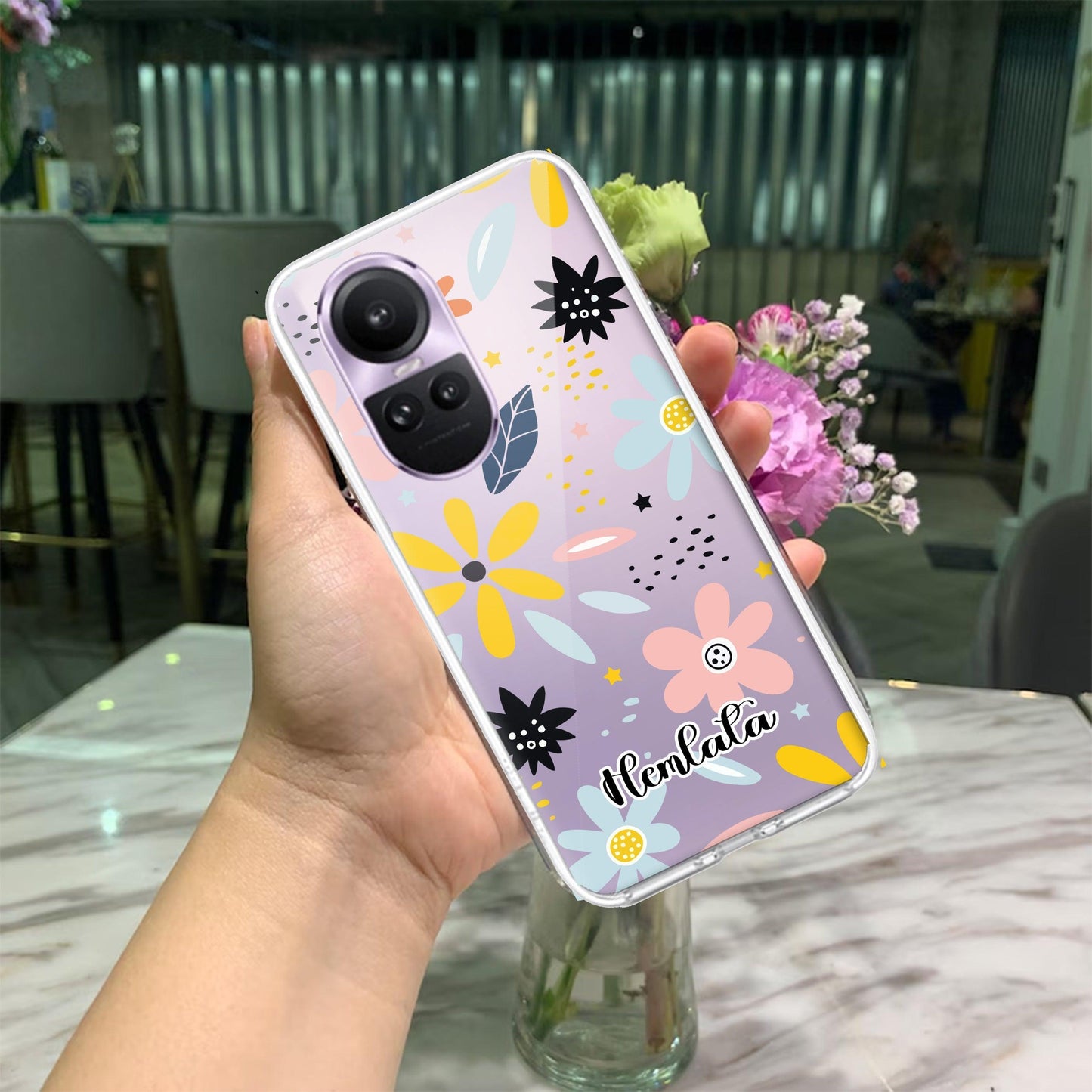 Multi Floral Customize Transparent Silicon Case For Oppo