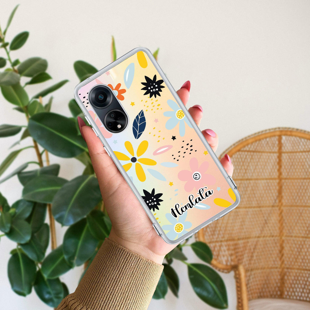 Multi Floral Customize Anti Yellow Case For Oppo Reno 8T 5G