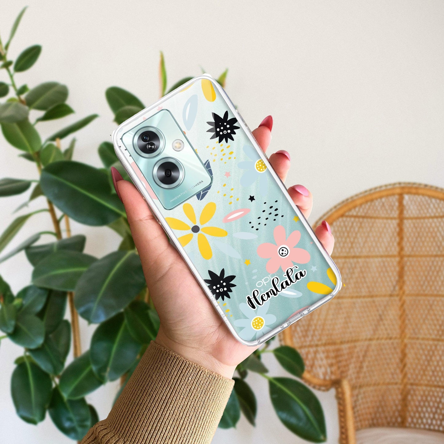 Multi Floral Customize Transparent Silicon Case For Oppo