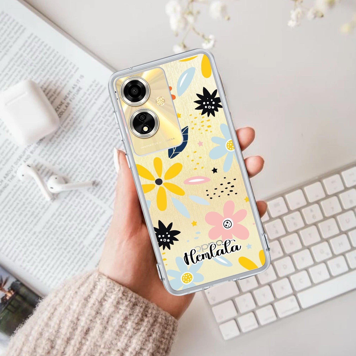 Multi Floral Customize Transparent Silicon Case For Oppo