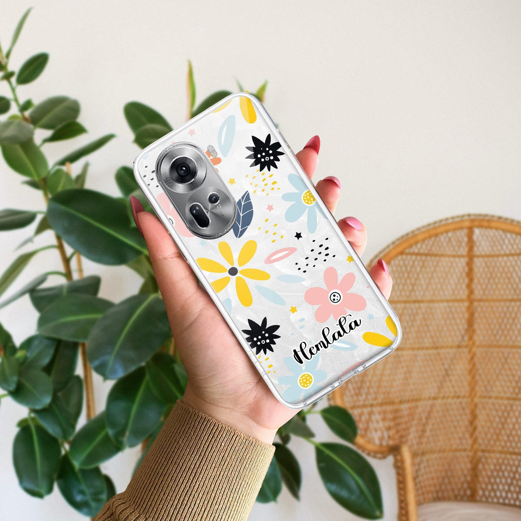 Multi Floral Customize Anti Yellow Case For Oppo Reno 11 5G
