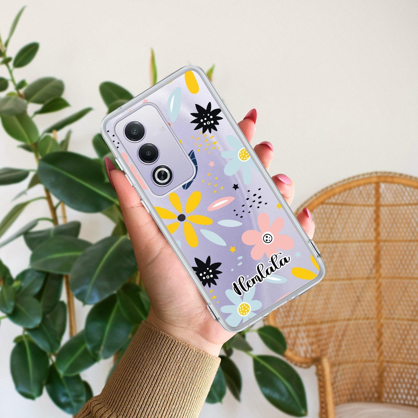 Multi Floral Customize Transparent Silicon Case For Oppo