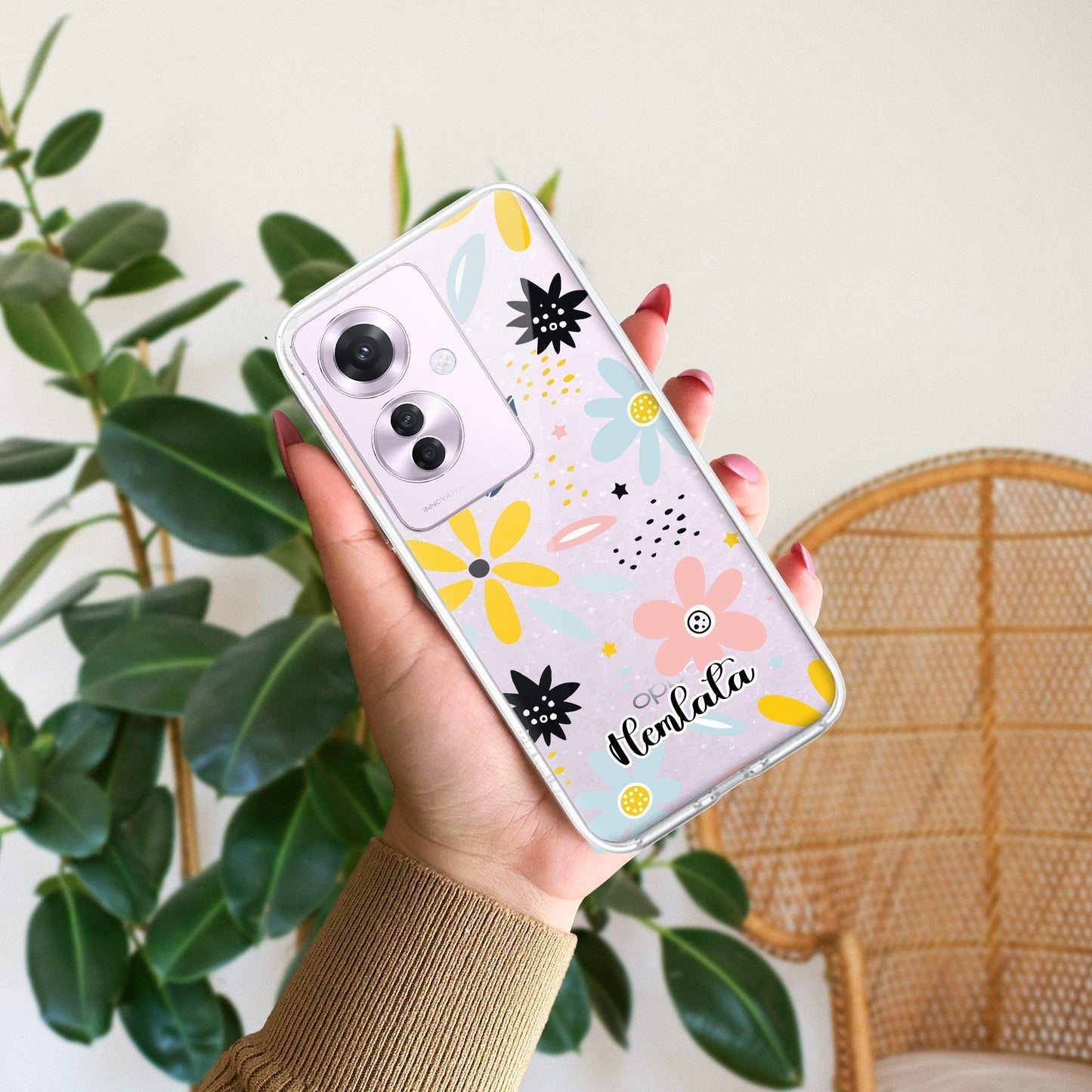 Multi Floral Customize Transparent Silicon Case For Oppo