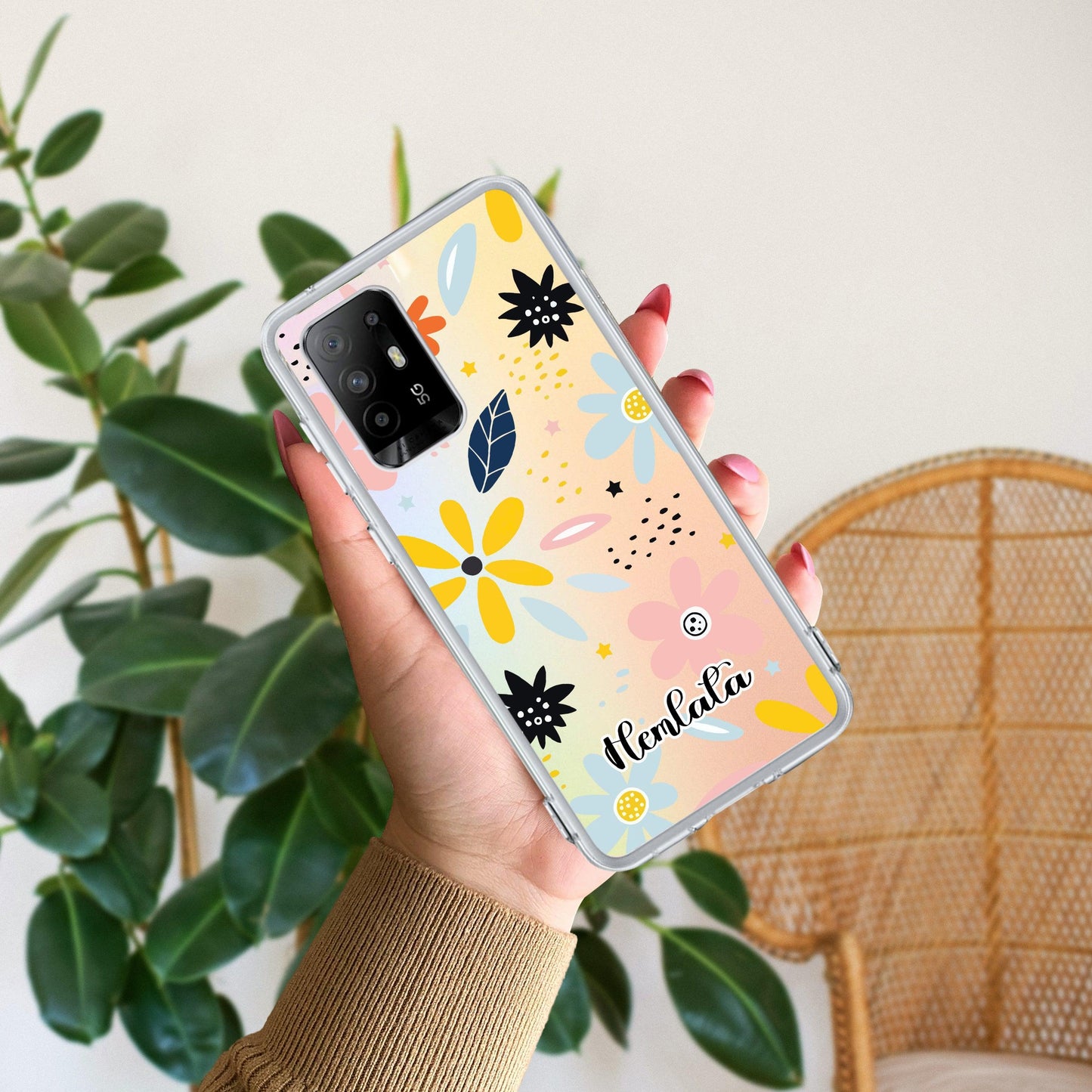 Multi Floral Customize Transparent Silicon Case For Oppo